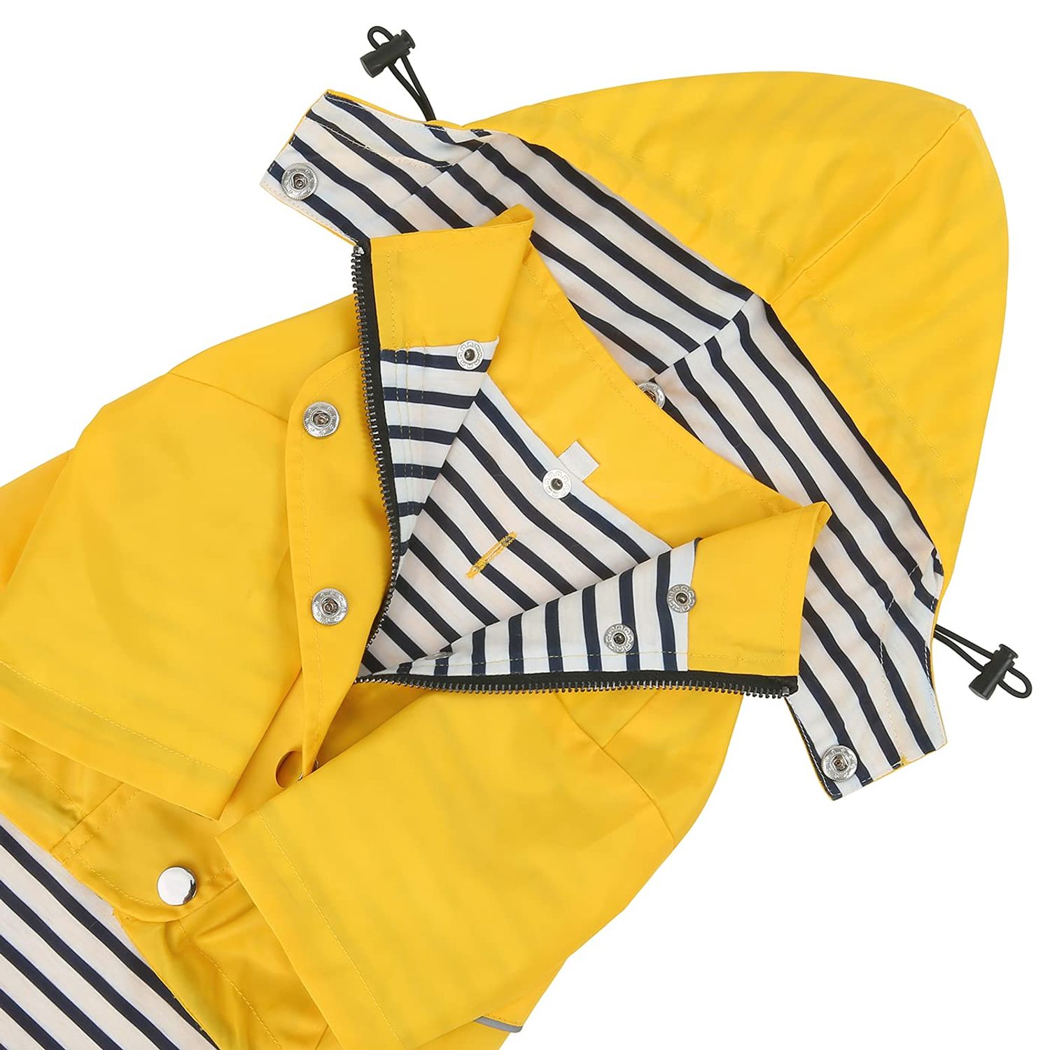 HDE Dog Raincoat Double Layer Zip Rain Jacket with Hood for Small to Large Dogs Yellow - 2XL