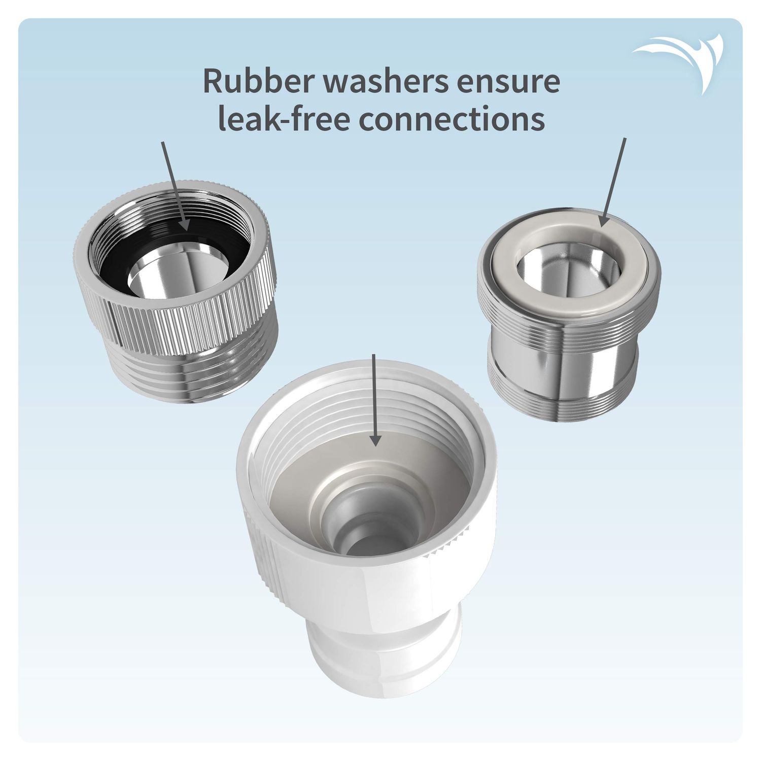 AquaticLife 3-Piece Kitchen Bathroom Sink Brass Faucet Adapter Kit Connecter for Garden Hose, Water Filter and Aquarium Vacuum, Male To Male, Male To Female Attachment