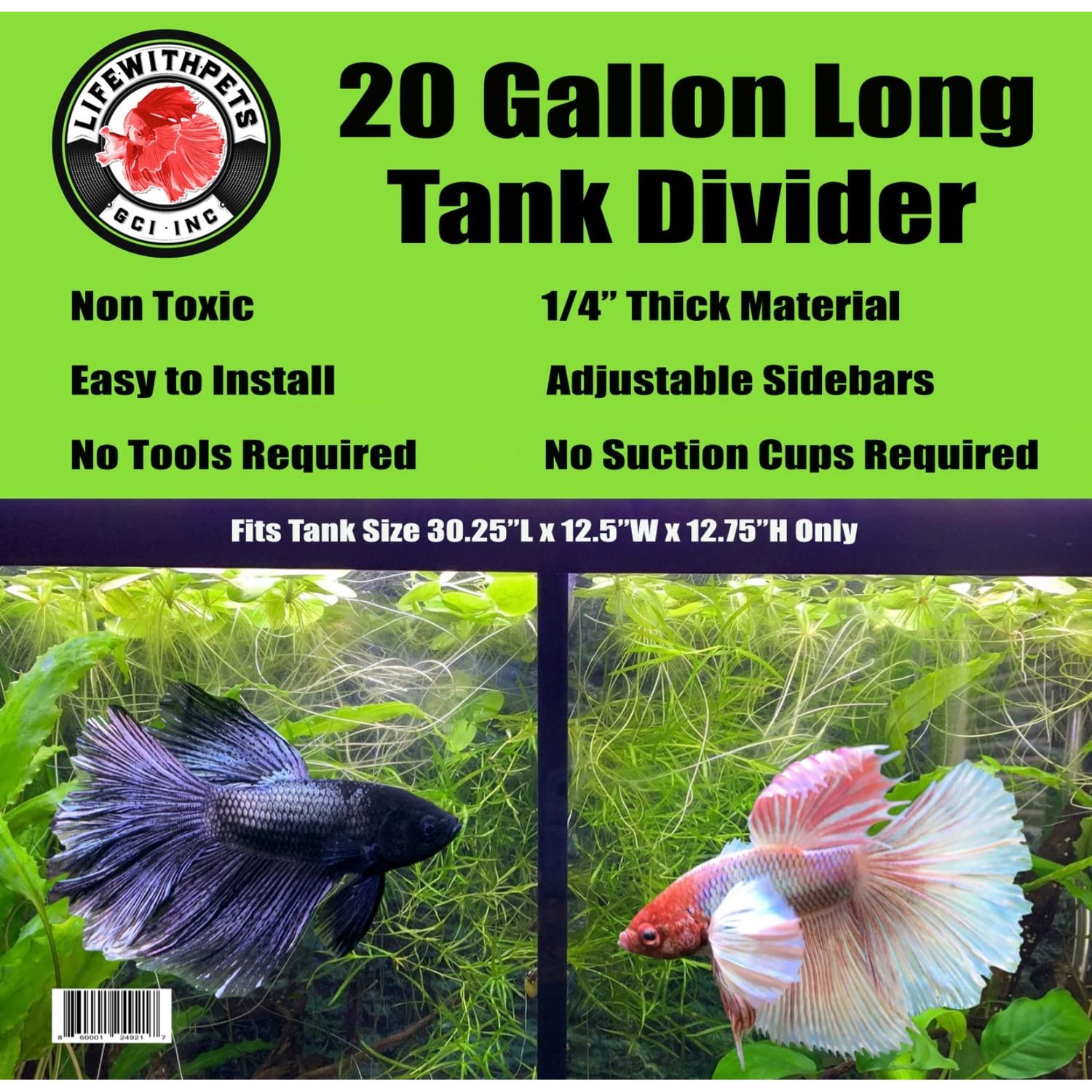 Lifewithpets 20 Gallon Long Aquarium Tank Divider. Check Compatible Tank Below.
