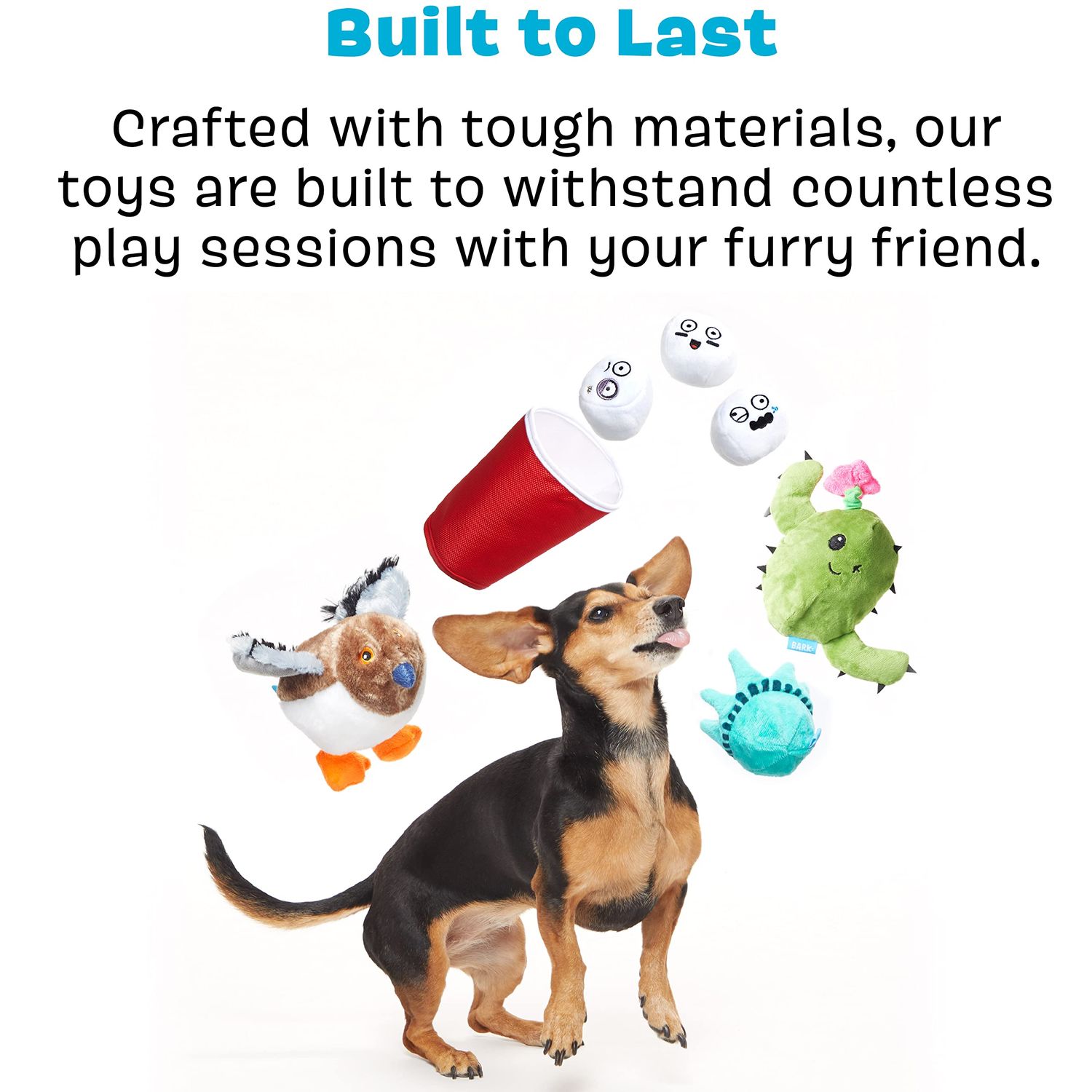 Barkbox 2 in 1 Interactive Plush Dog Toy - Rip and Reveal Toy for Dogs and Puppies - Stimulating Squeaky Pet Toys | Penny Pineapple (Small)