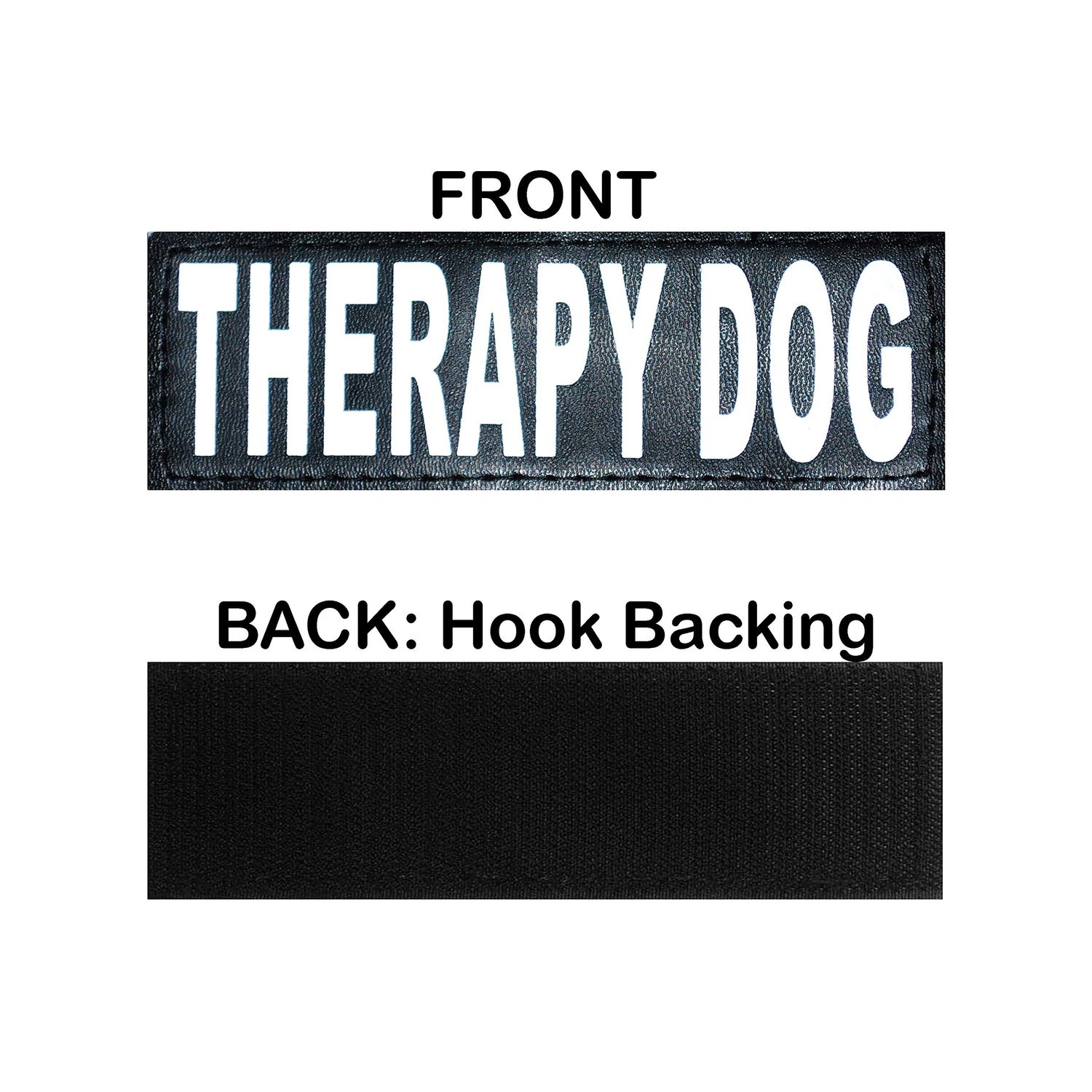 Set of 2 Reflective Therapy Dog Removable Patches for Service Dog Harnesses & Vests. (Large 6" x 2")