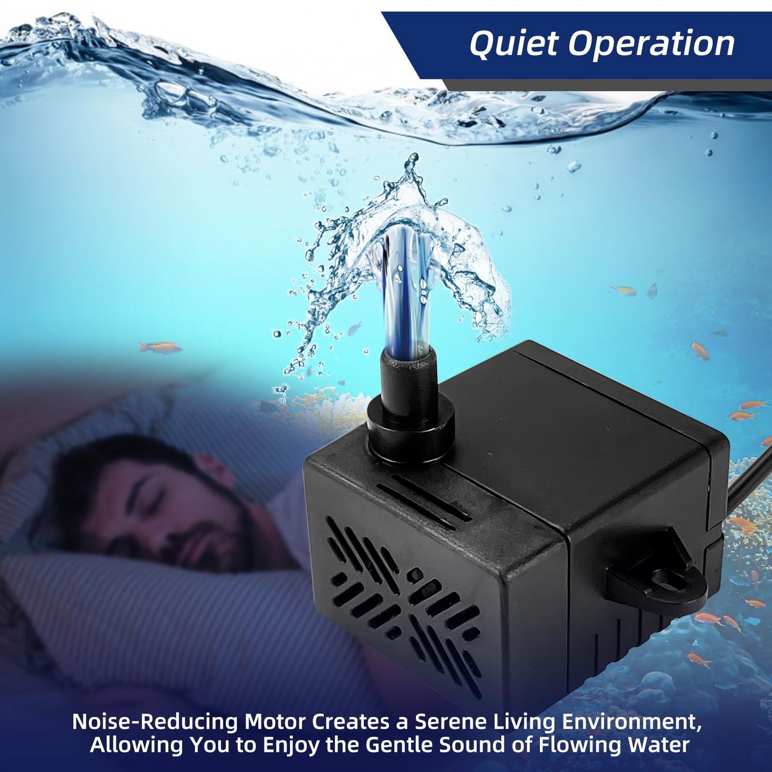 Wedoelsim 80GPH 5W Small Water Pump for Fountains: Low Noise, Compact, and Convenient Design for Small aquariums, fish tanks, pet water dispensers, desktop fountains, and other similar equipment