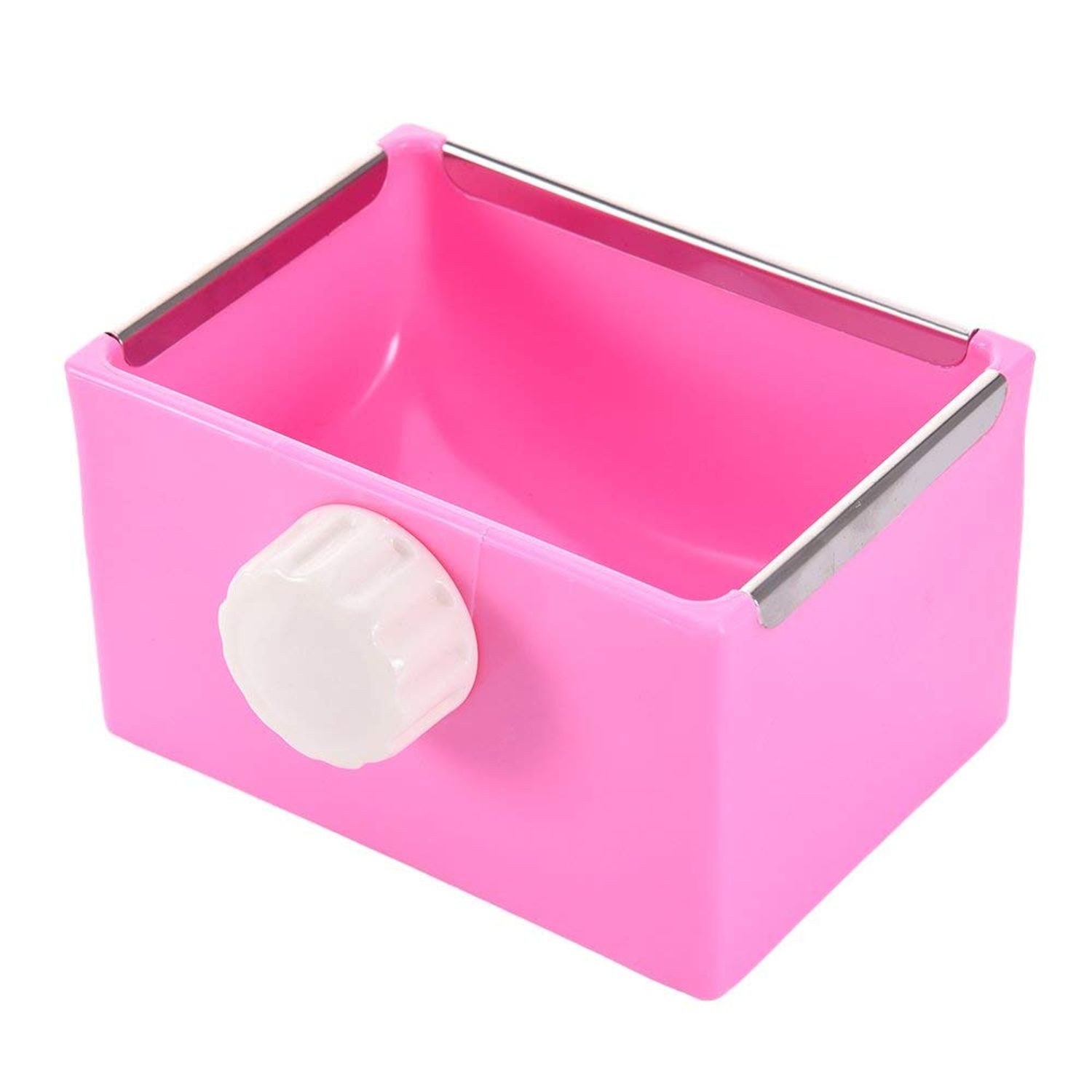 Hypeety Hamster Food Bowl Small Pet Feeder Food Water Bowl Fixable Plastic Hamster Food and Water Bowl Dispenser Durable Cage Bowl Feeder for Hamster Guinea Pig Rabbit Small Animals(Pink)