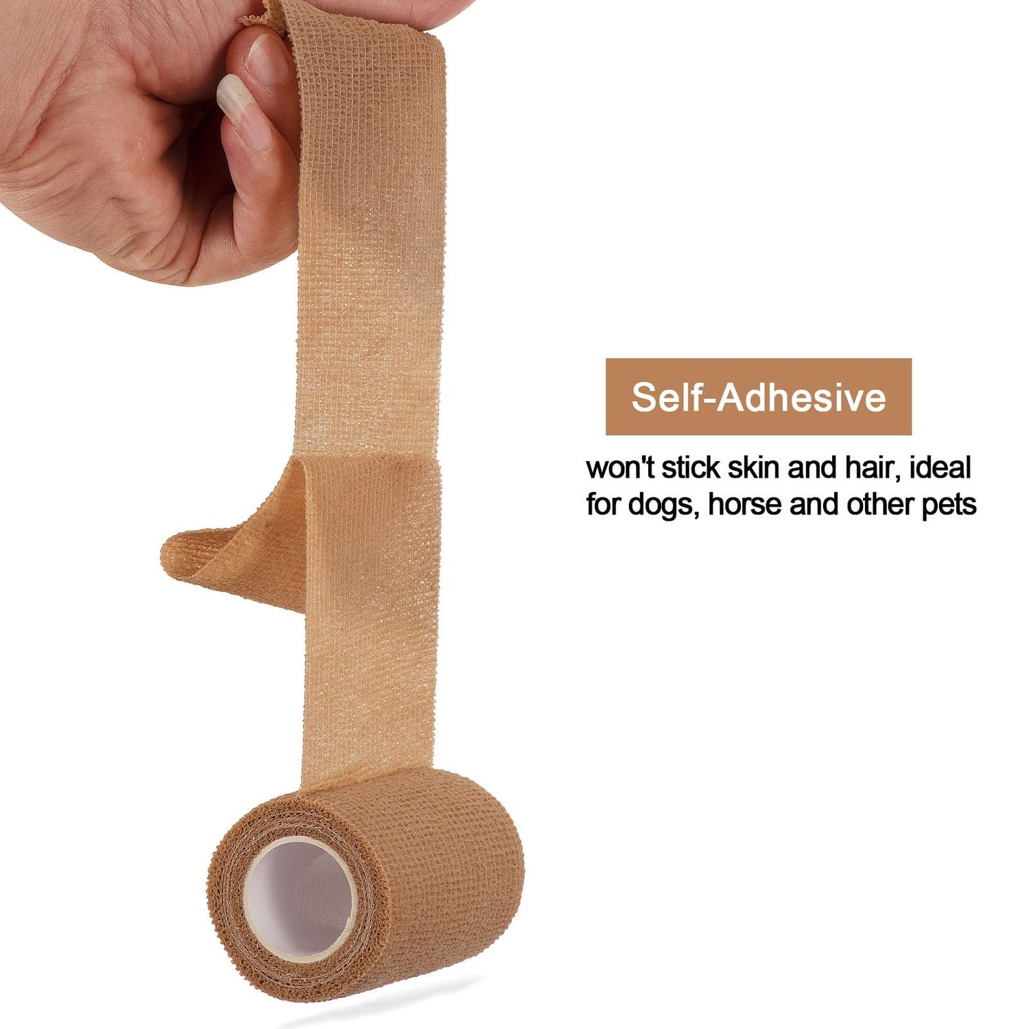 12 Pack Self Adhesive Bandage - 3" X 5 Yards Elastic Cohesive Bandage for Ankle, Wrist, Sports & Athletic Tape - Pet & Vet Wrap for Horses & Dogs - Wound Wrap - First Aid Tape