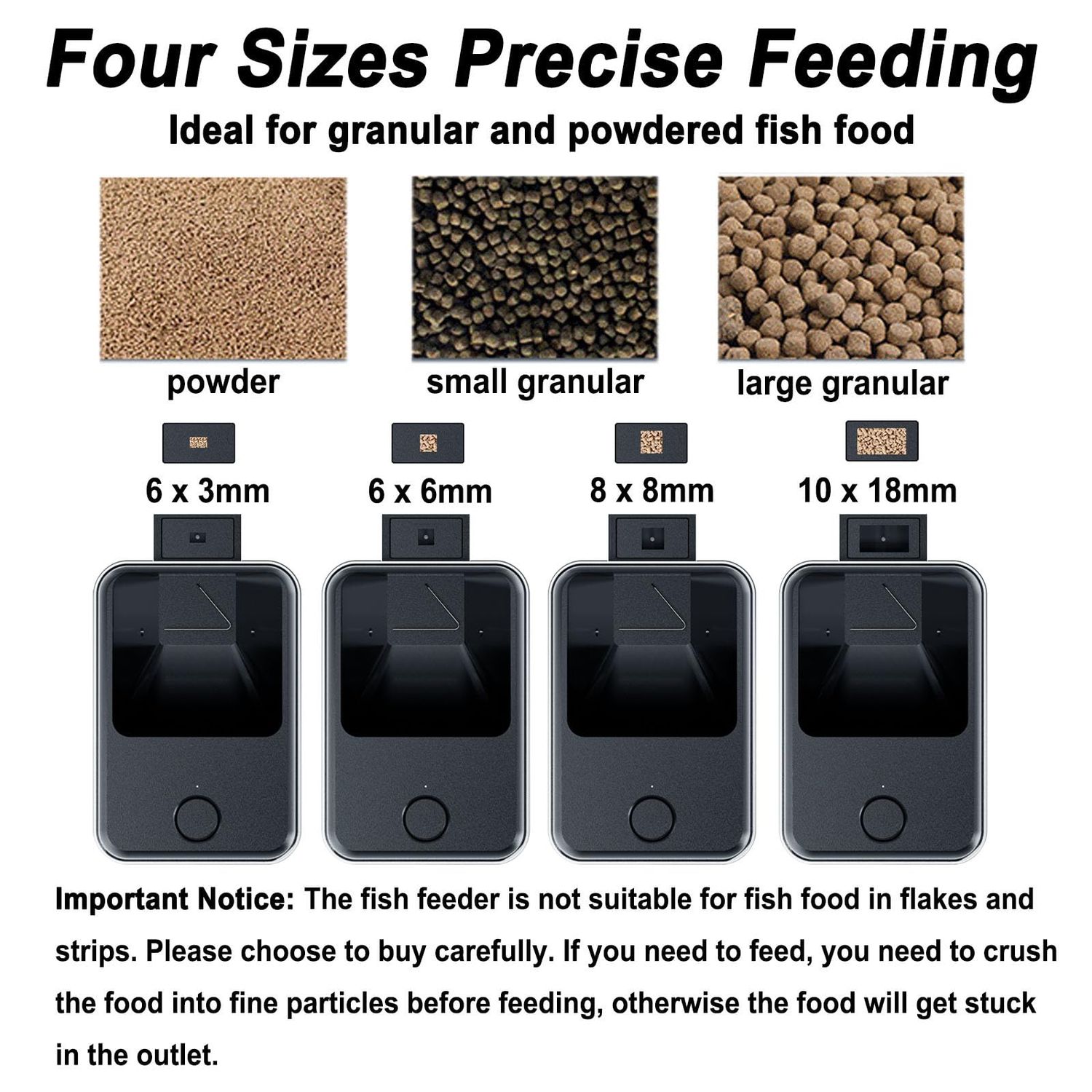 GEZIEKID Bluetooth Automatic Fish Feeder for Aquarium, Food Dispenser for Fish Tank with App Control, USB and Rechargeable Battery Powered, Suitable for Small Fish Tank Pelleted Food, Black