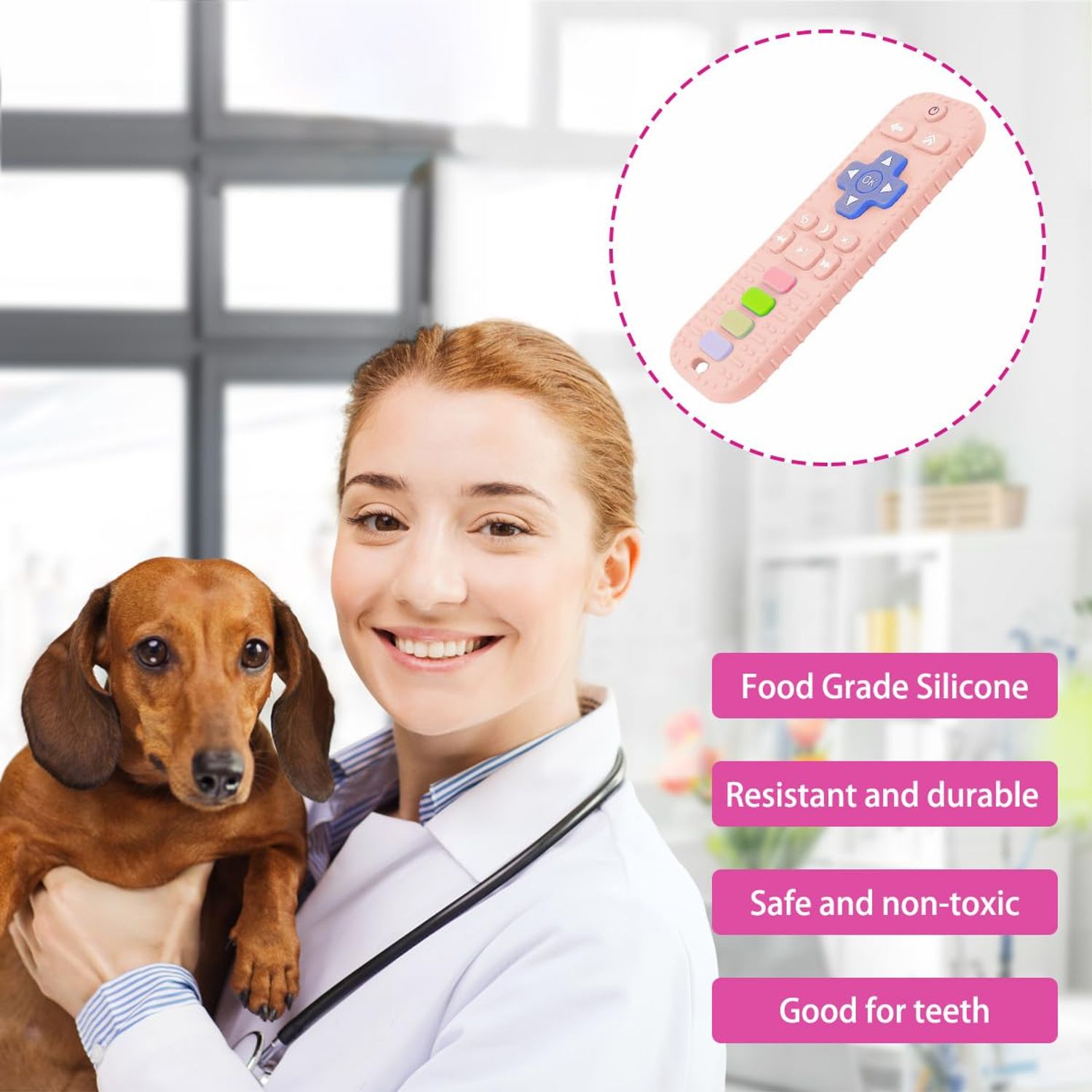 HAISENGO 2 PCS Dog Teething Toys Dog Chew Toys TV Remote Remote Control Shape Teether for Dog Training and Cleaning Teeth Interactive Dog Toys for Small Medium Dogs