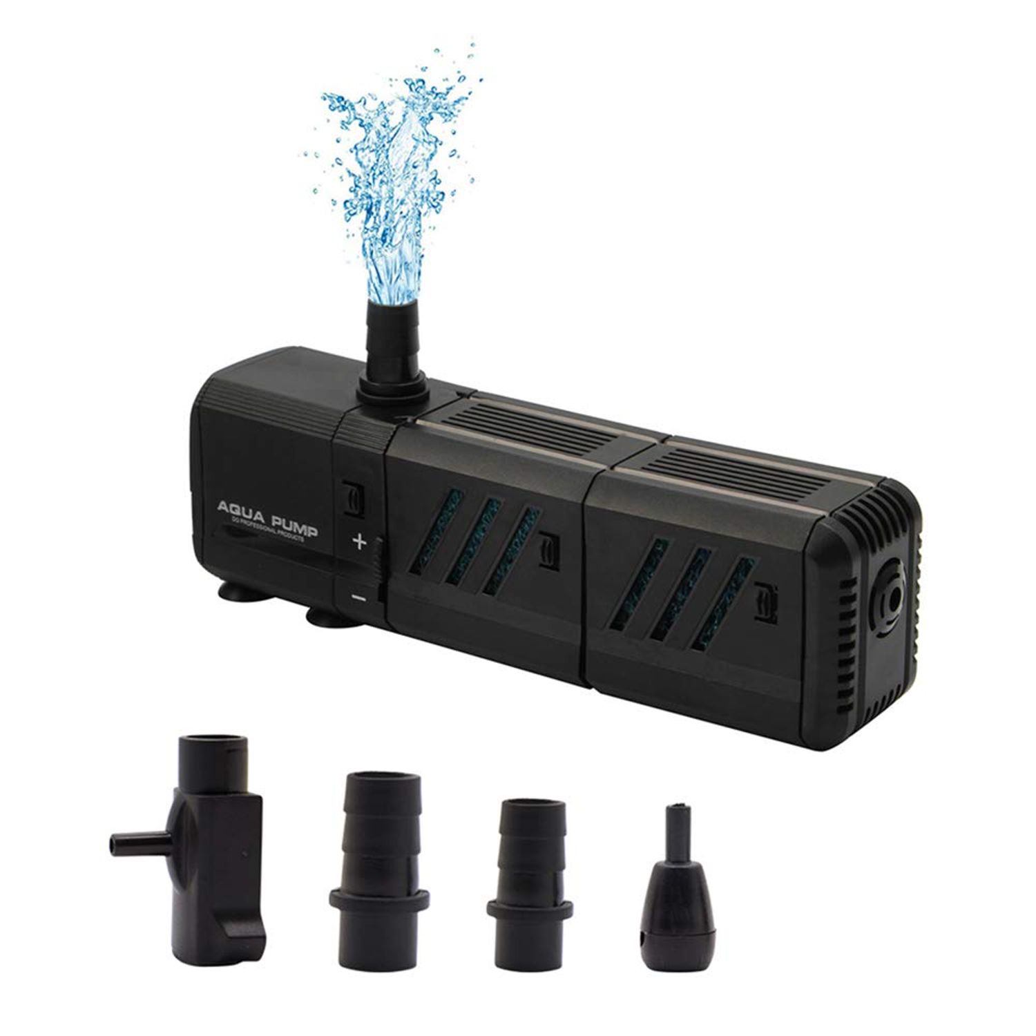 MQ 400GPH Submersible Water Pump (1500L/H, 15W) with Filters and Water Nozzles, Ultra Quiet for Aquarium, Fish Tank, Pond, Fountain, Hydroponics
