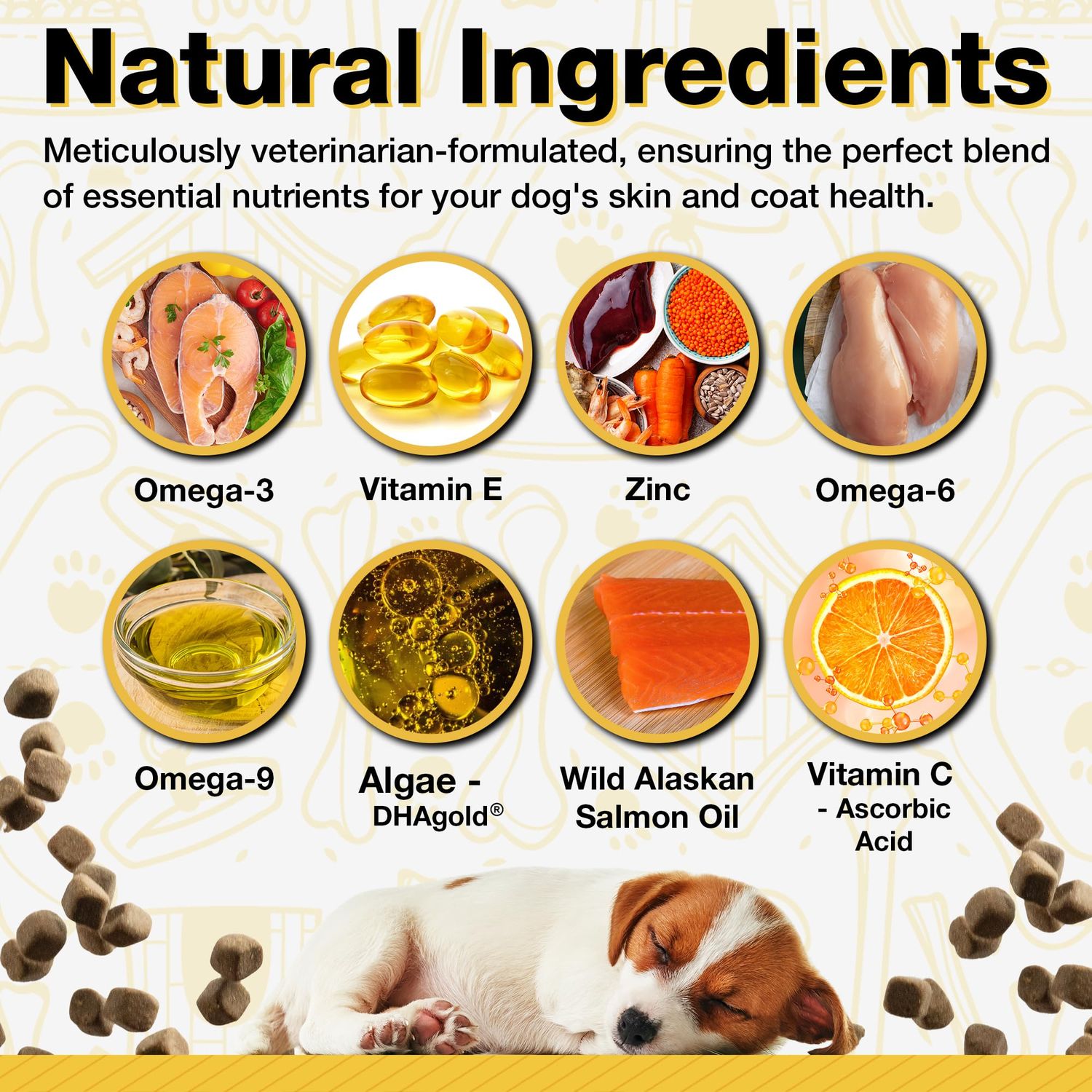 Pawlife Dog Fish Oil Supplements - 60 Omega 3 Fish Oil Dog Vitamins, Veterinarian Formulated Itching Relief for Dogs, Natural Omega 3 Fish Oil for Dogs, Dog Skin and Coat Supplement (Salmon Flavor)
