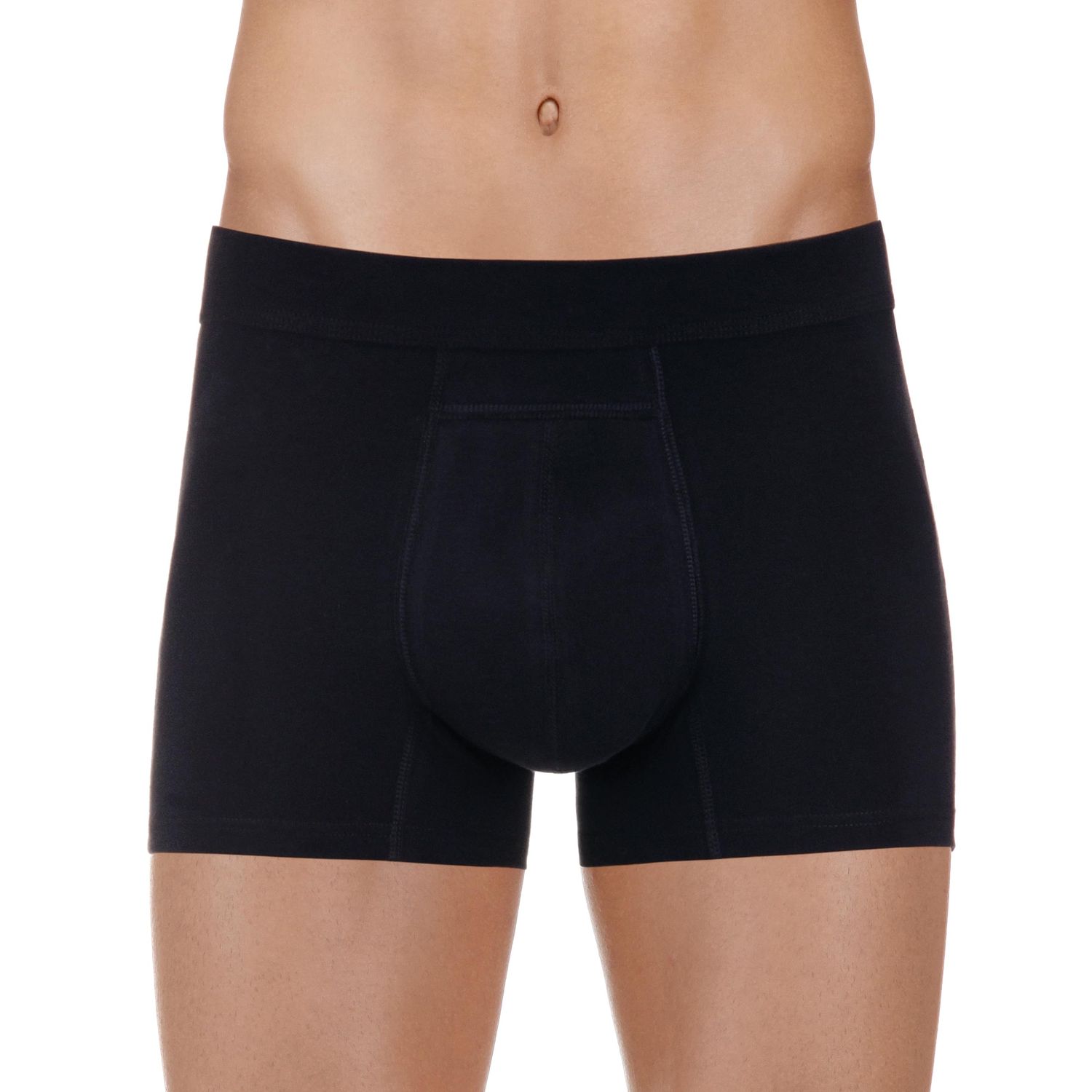 PROTECHDRY - Washable Urinary Incontinence Cotton Boxer Brief Underwear for Men with Front Absorbent Area (Large (Pack of 1), Black)
