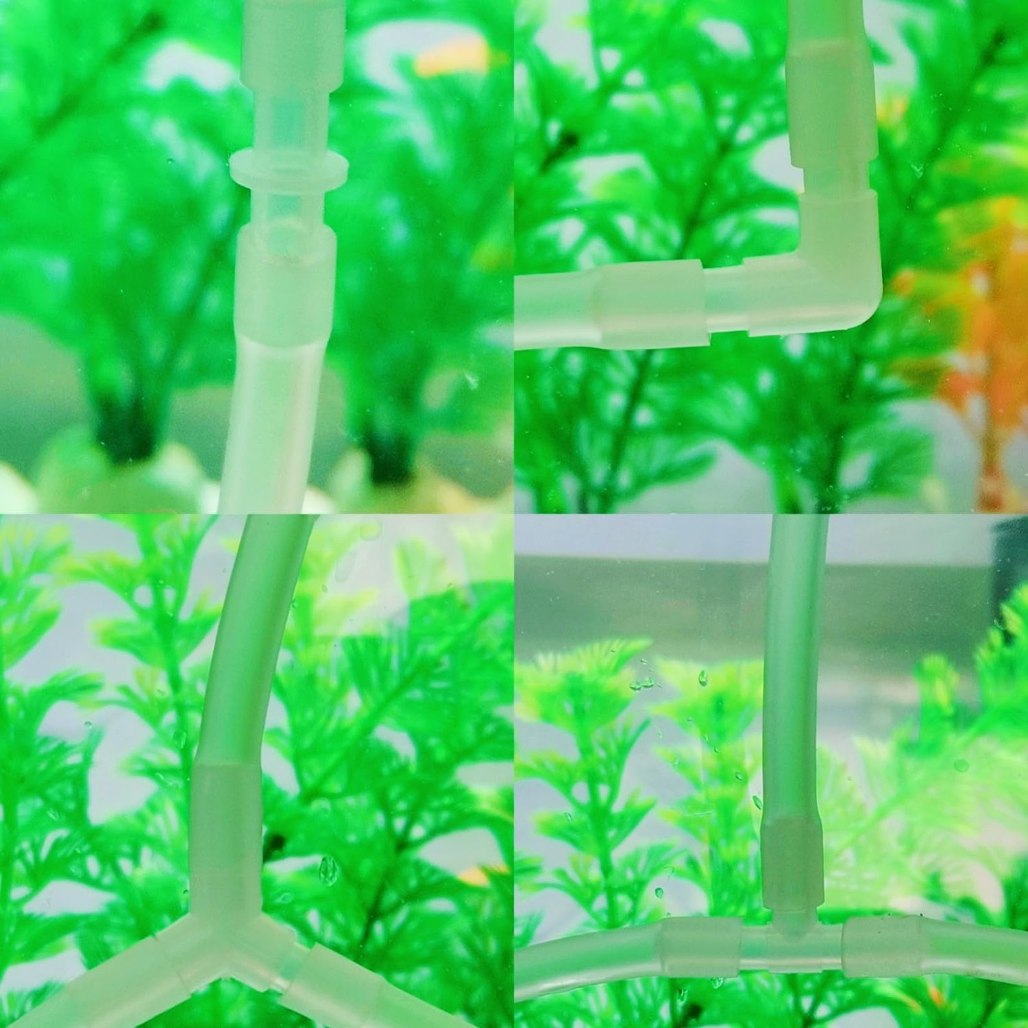 AQUANEAT Aquarium Airline Tubing Connector, Fish Tank Air Pump Connector, Plastic, 40Pcs (4 Kinds)