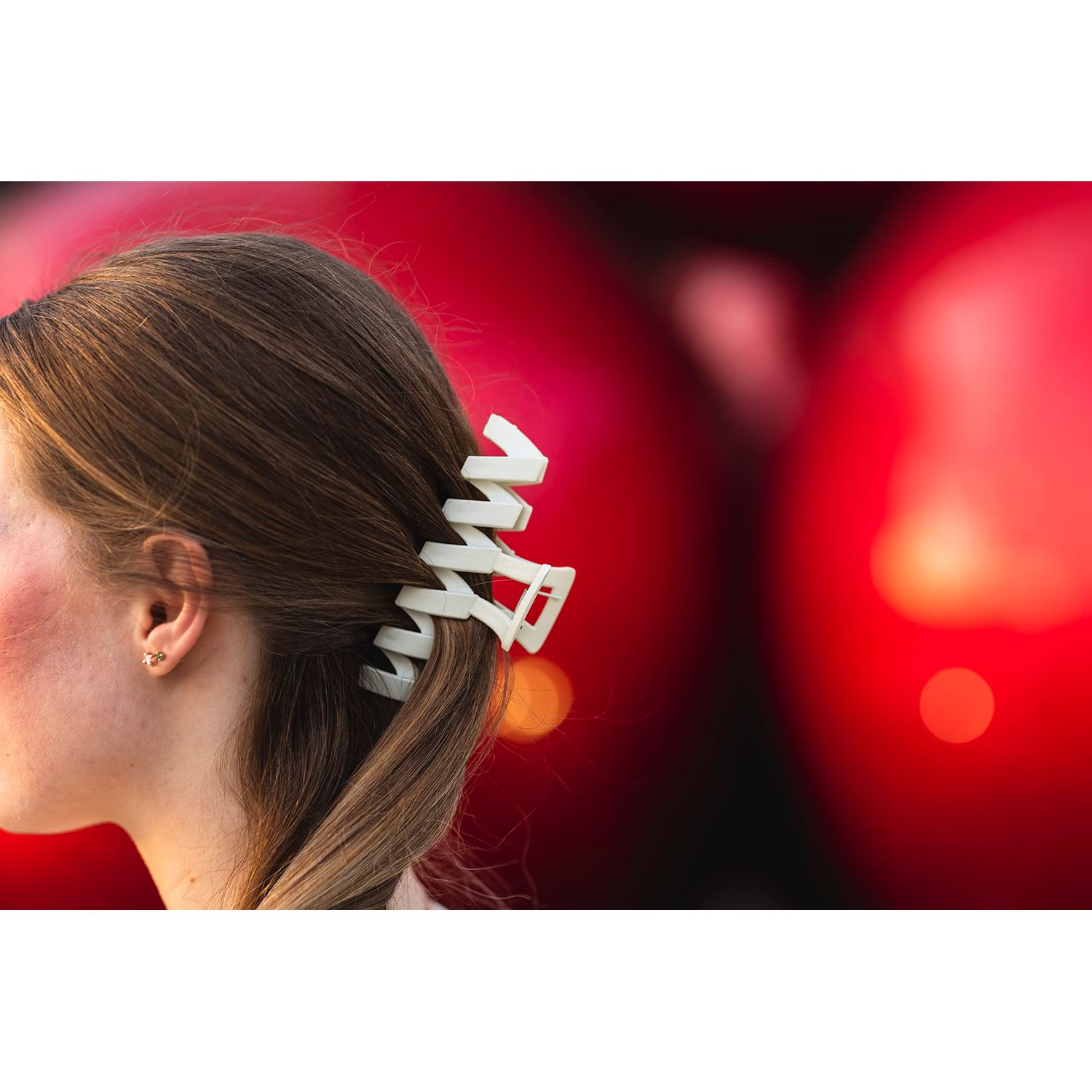 6Pcs Hair Claw Clips for Women Flower Hair Claw Clip Strong Fixation Claw Medium Fashion Square Hairclips Cute Styling Clips Hair Accessories Gift for Girls Thick Hair (Rainbow)