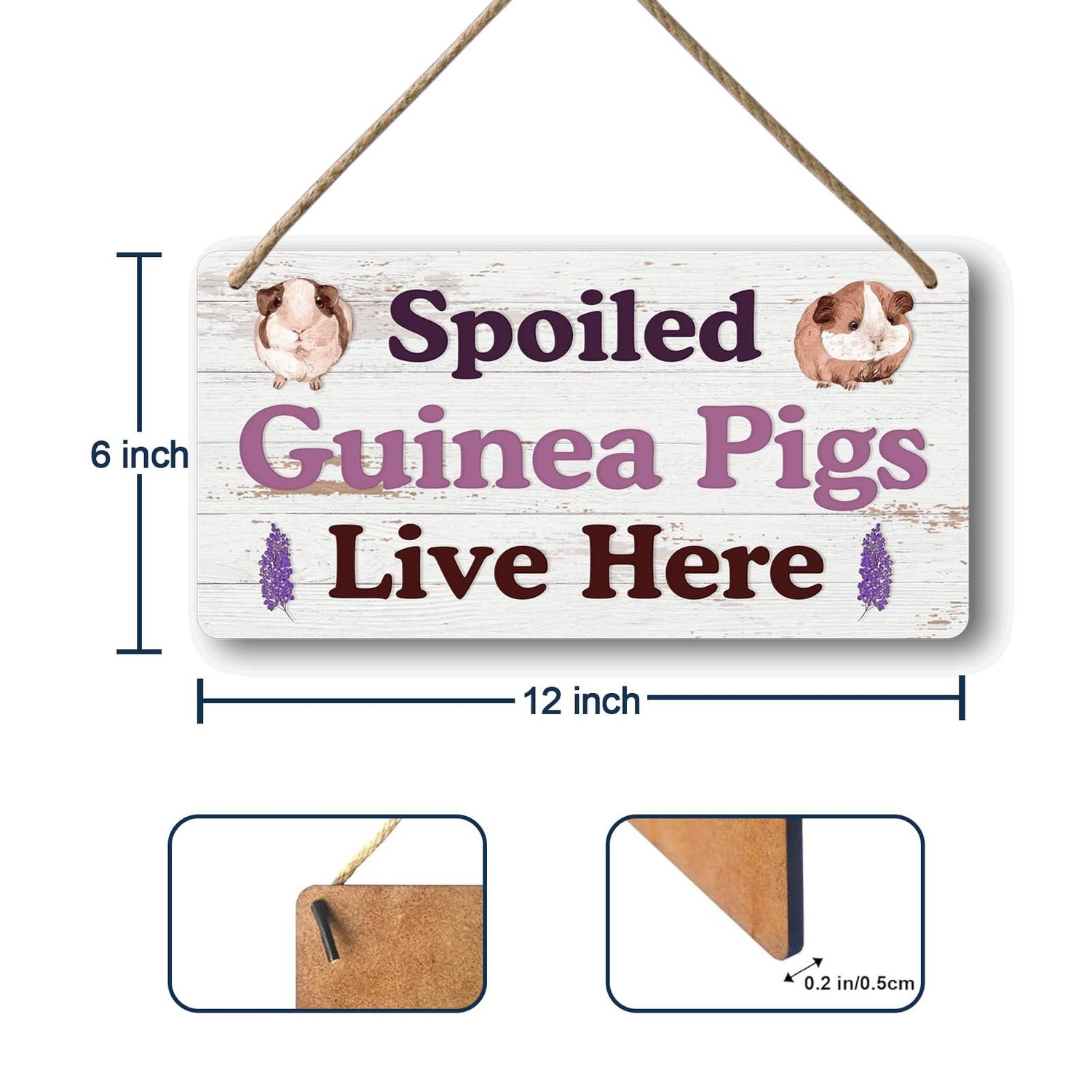 Guinea Pig Toys And Accessories Big Hamster Ball For Guinea Pig Cage Accessories Guinea Pig Corner Hideout Stuffed Animals Spoiled Guinea Pigs Live Here Sign Kitchen Signs Hanging Wood Decor 12x6 In