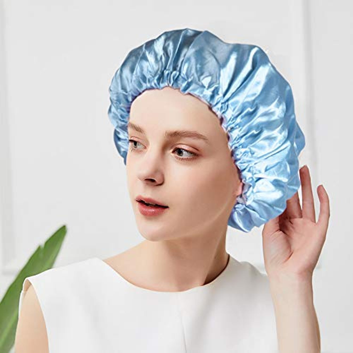 SMILCO Shower Cap, 4 Pack Shower Caps for Women, Double Waterproof Layers Shower Cap, Reusable EVA Hair Caps for Women Hair Protection