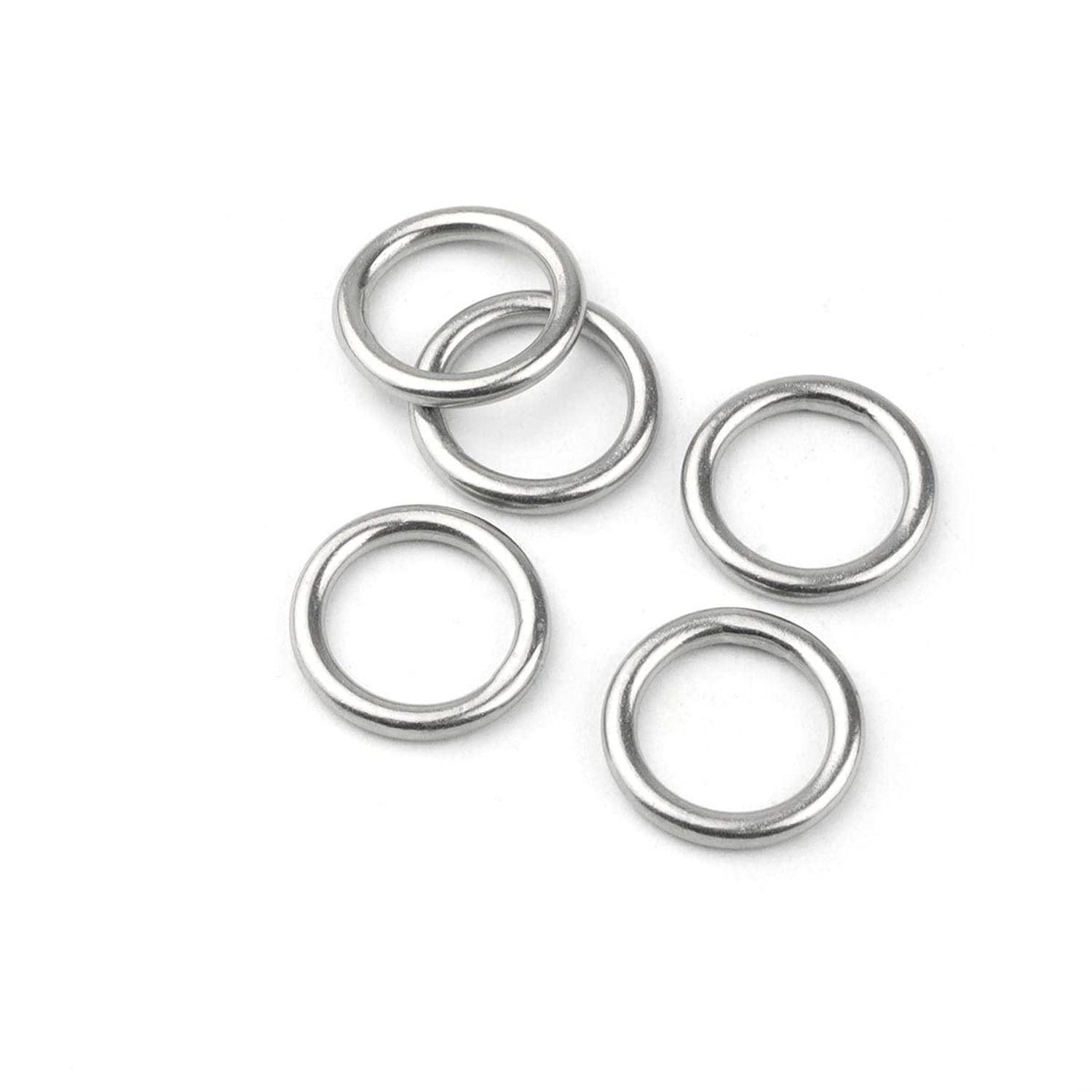 Hamineler 30 PCS Welded Stainless Steel O-Ring Welded Round Rings for Camping Belt, Dog Leashes, Luggage Accessories (3mm×15mm ID)