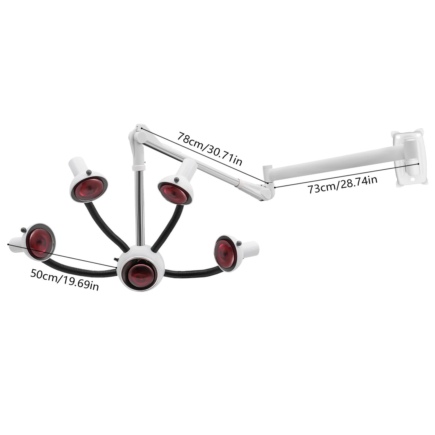 5 Head Infrared Heat Lamp, Salon Hair Dryer Color Processor, Adjusting Angle Wall Mounted Hair Steamer for Salon, Styling Perming Dryer Salon Heat Lamp