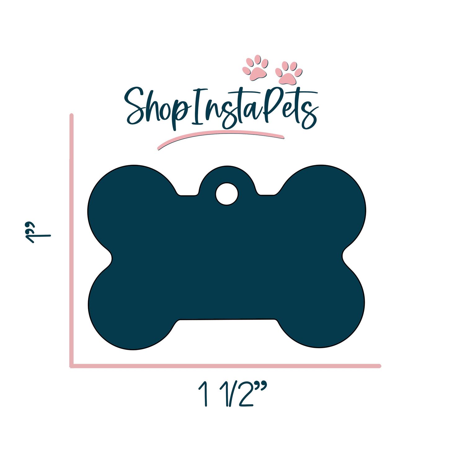 Plaid Pattern Double Sided Pet Id Tag for Dogs & Cats Personalized with 4 Lines of Text (Dark Blue)