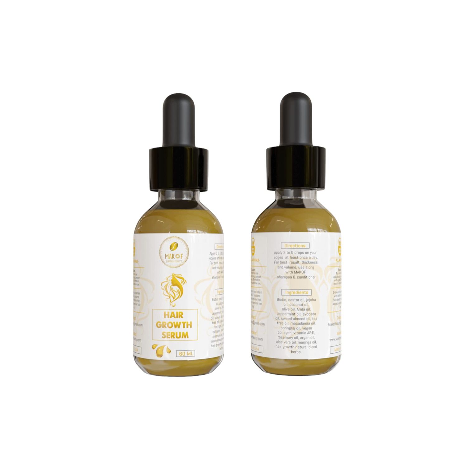 Edges Growth Serum. Great for loss of edges, edges loss from tight braids, wigs and glue. Formulated with naturals oils to regrow hair line, Increase Hair Density around edges. over 52 herbs & oils.