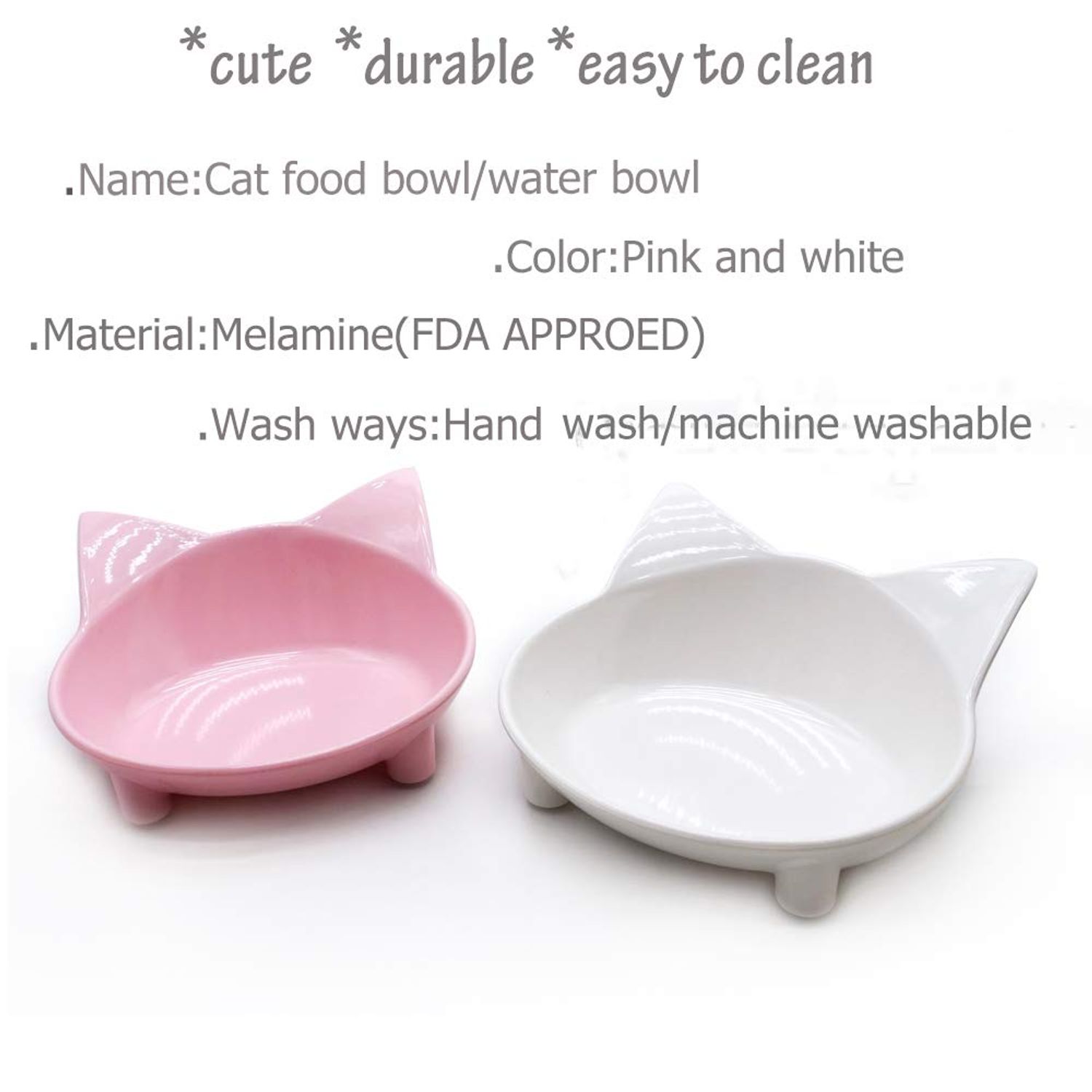 Shallow Cat Bowls Set of 2 Whisker Fatigue Relief