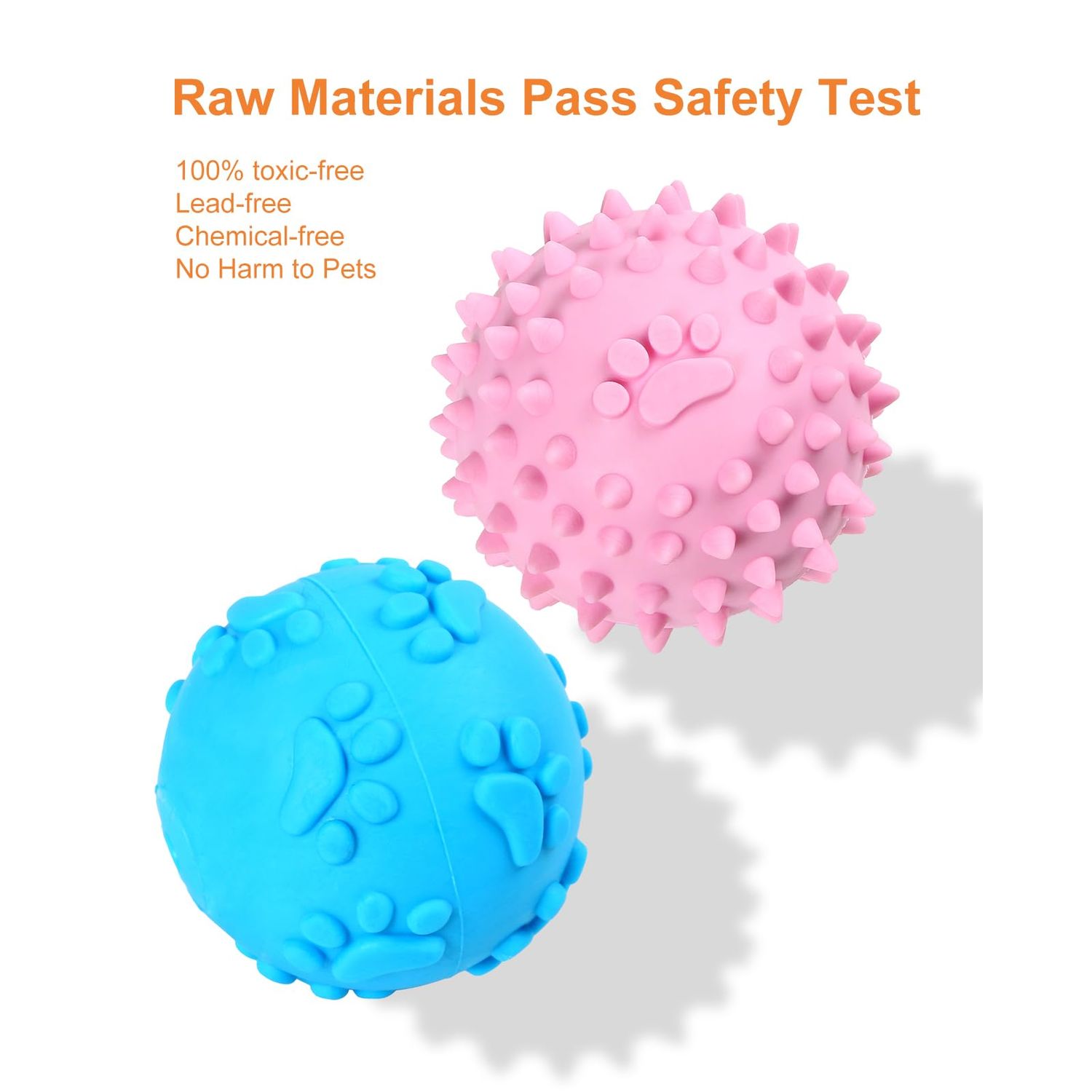Bestdoggo Puppy Ball Small Dog Toys - 2 PCS Squeaky Dog Toys, Blue Giggle Ball Dog Toy for Puppies, Pink Puppy Teething Chew Toys, Interactive Dog Toys for Small Dog, Small Dog Fetch Ball for Boredom