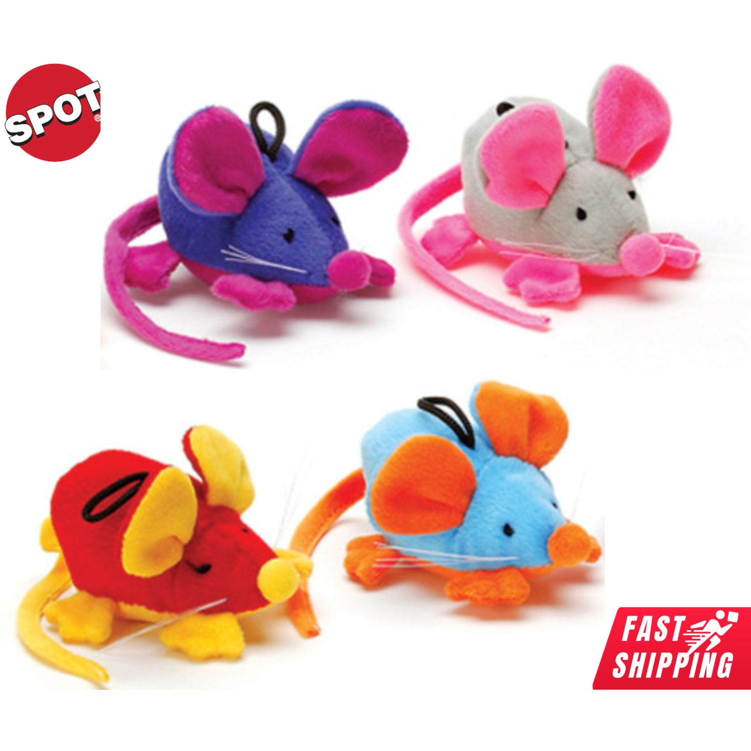 SPOT Ethical Pet Rattle Clatter Mouse Cat Toy w Catnip Kitten 1 PIECE ASSORTED