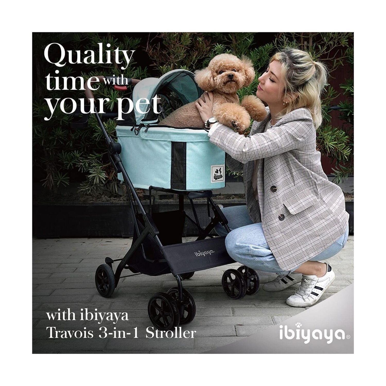ibiyaya - Travois Dog Stroller for Small Dogs and Cats - 3-in-1 Pet Stroller,...
