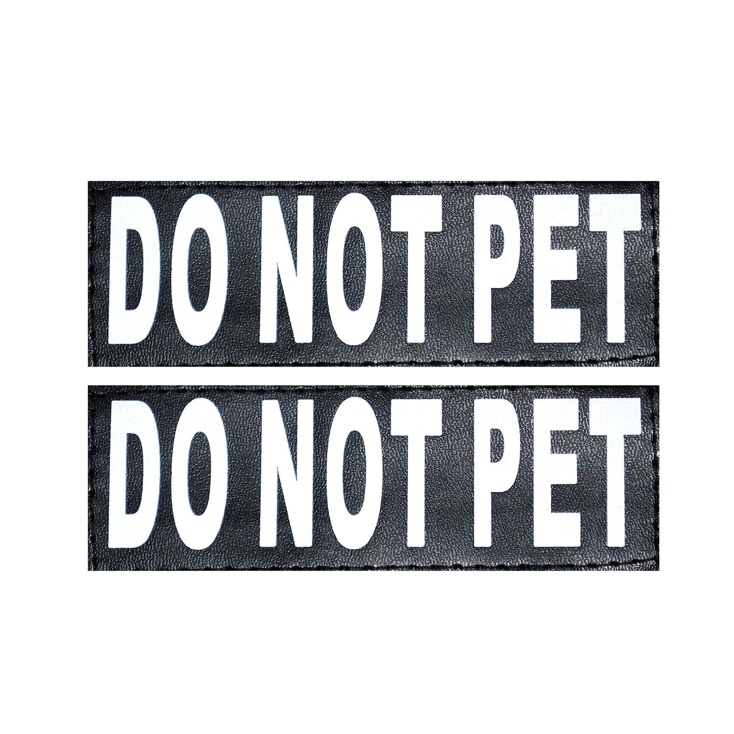 Doggie Stylz Set of 2 Reflective DO NOT PET Removable Patches for Service Dog Harnesses & Vests. (Small 3"x1")