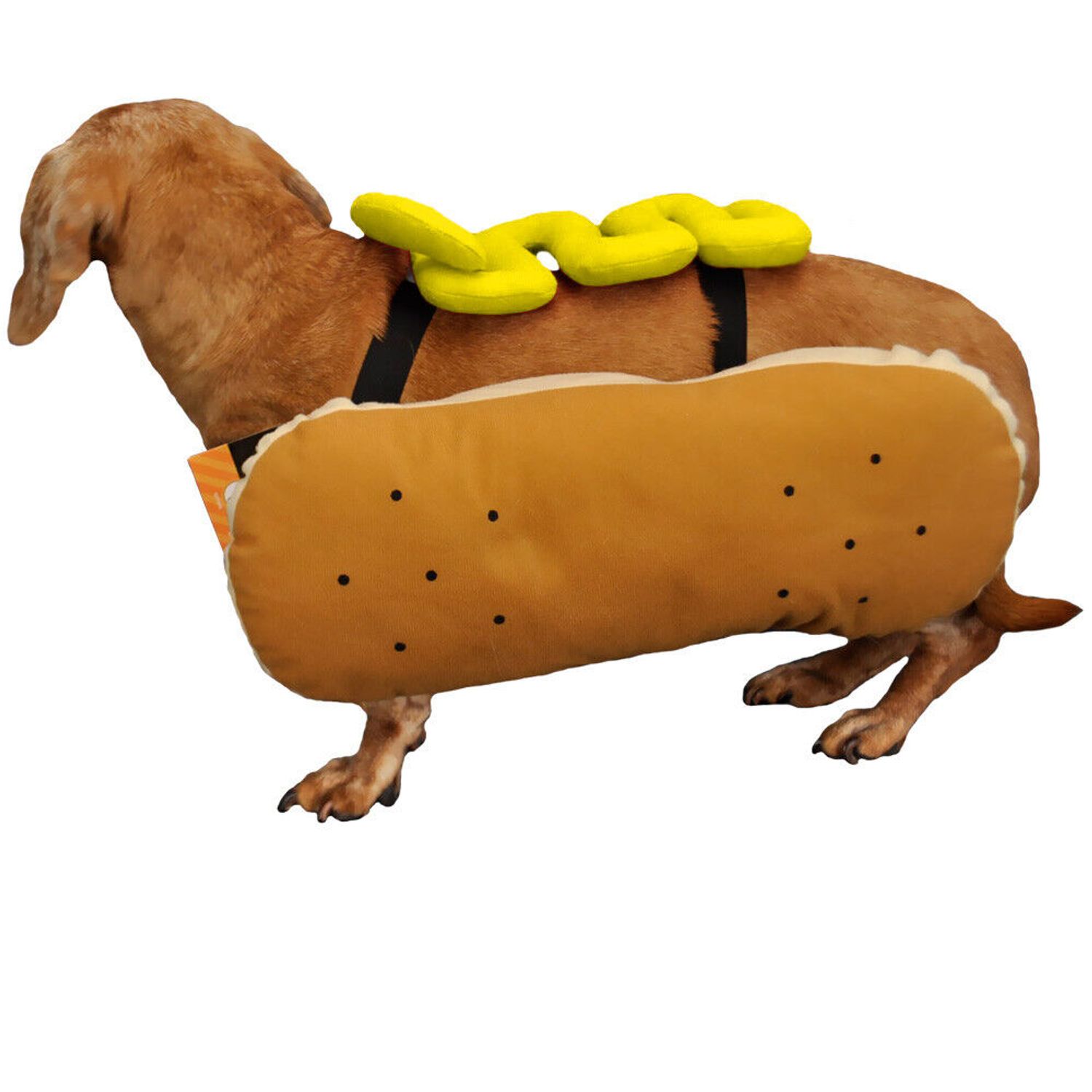 Otis and Claude Fetching Fashion Hot Diggity Dog Costume Mustard (Medium)