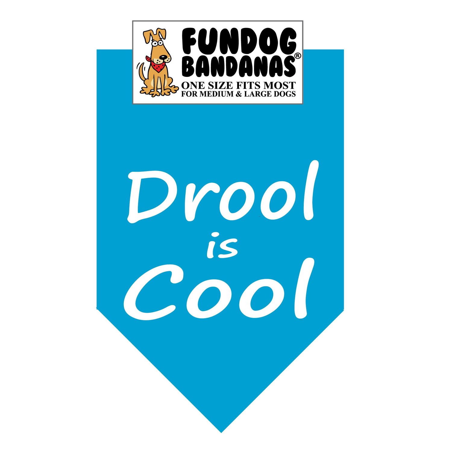 Drool is Cool Dog Bandana (One Size Fits Most for Medium to Large Dogs, Turquoise)