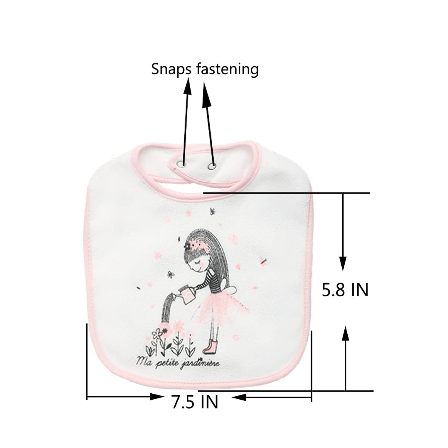 Maiwa Waterproof Terry Cloth Baby Bibs for Baby Girl with Snaps for Drooling teething eating