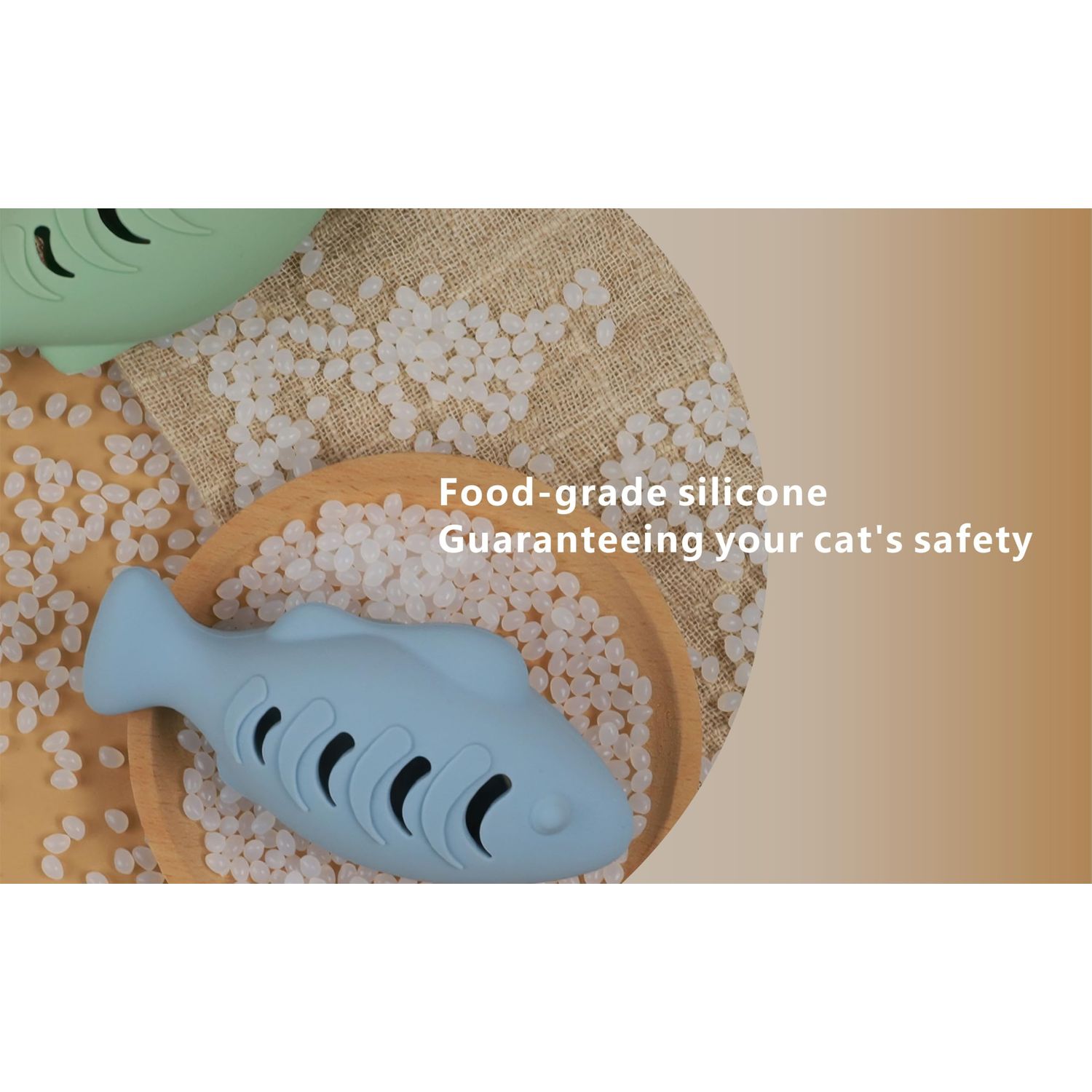 Naiadiy Interactive Cat Toothbrush Teething Treat-Dispensing Toy, Fish-Shaped Food-Grade Silicone, Ideal for Cat Dental Care and Self-Entertainment, (Blue)