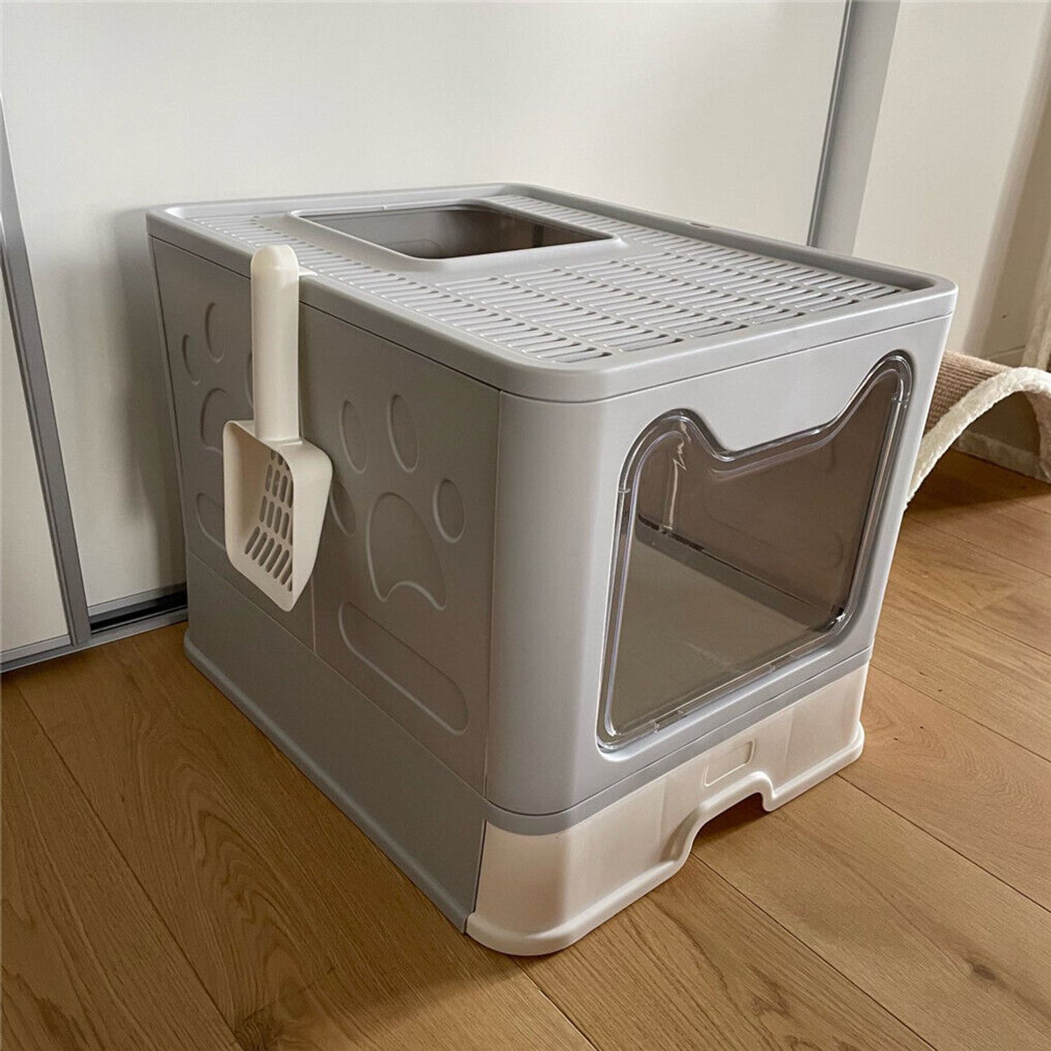 Self-Cleaning Cat Litter Box Large Cat Pan Drawer Anti-Splashing Cat Potty Tray