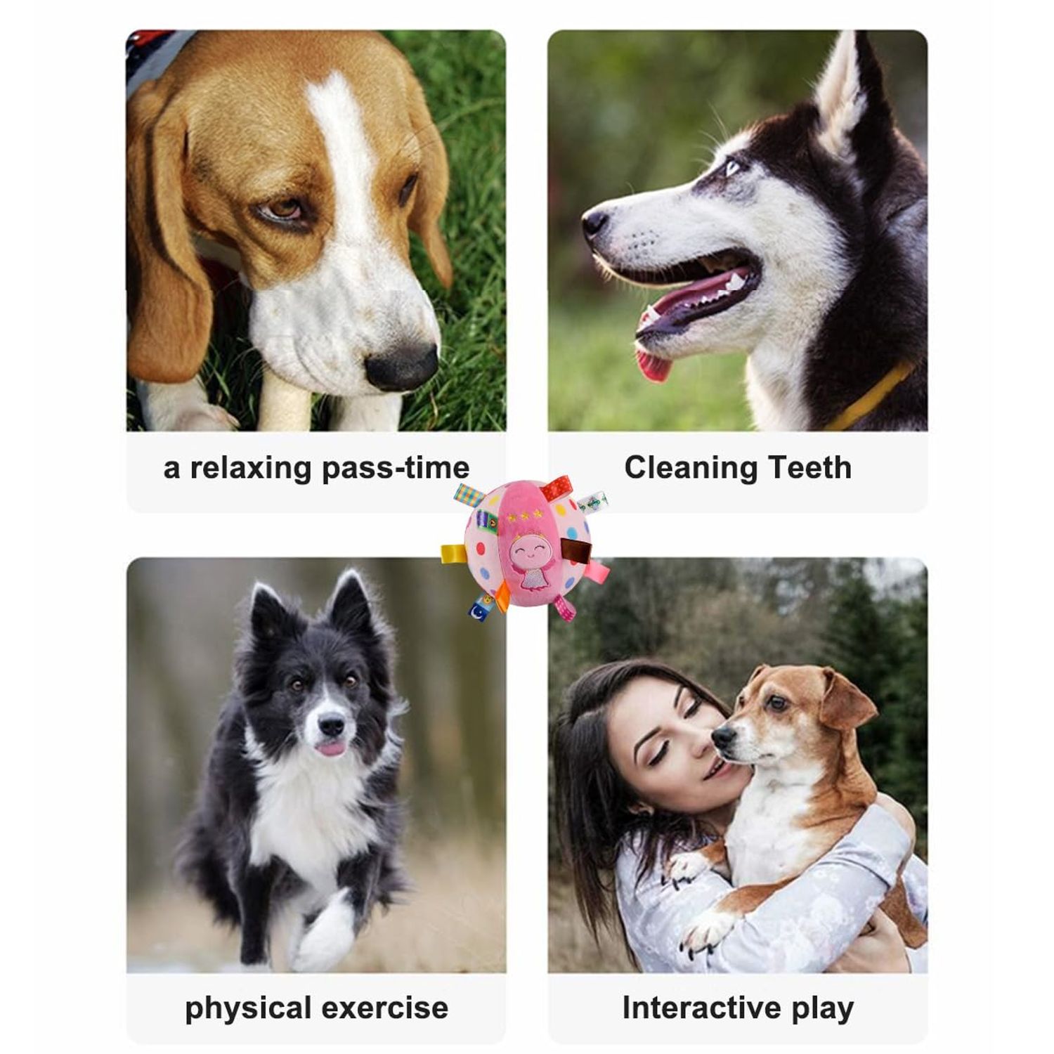 Nicoone Soccer Ball for Dogs with Tabs, Dog Toys Soccer Ball with Straps, Chimes,Interactive, Durable, Indoor&Outdoor Dog Toys, Puppy Birthday Gifts