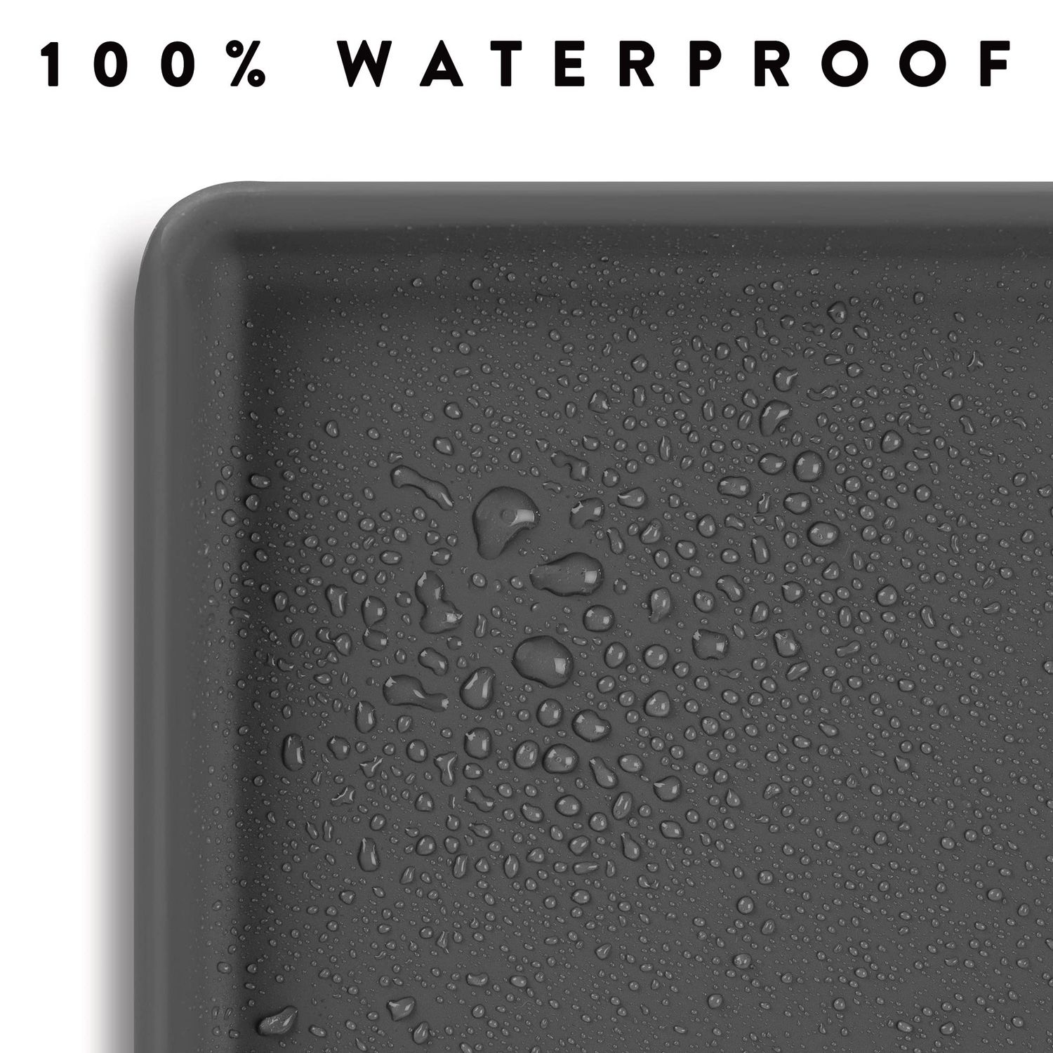 CatGuru Cat Food Mat, Small & Large Pet Food Mat, 100% Waterproof Cat Mat for Food and Water, Silicone Mat For Cat Bowls, Non-Slip Mat For Cat Food and Water Bowl or Cat Water Fountain (Small, Carbon)