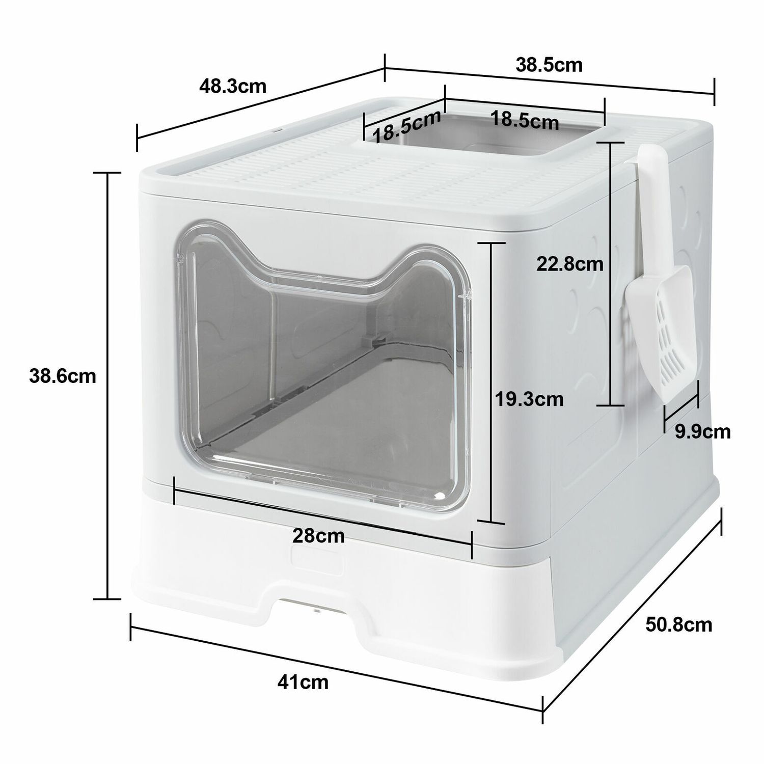 Enclosed Pet Cat Litter Box Tray Pan Hygienic Easy Scoop Large Hooded Toilet