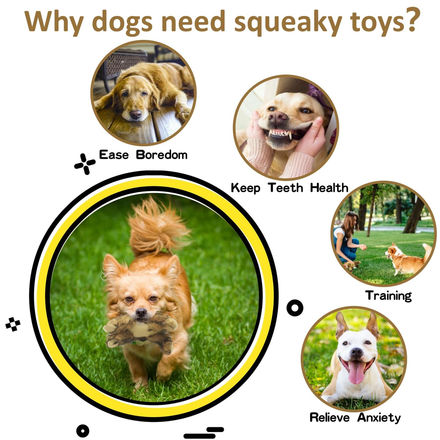 JKW Pet Dog Toys, Plush & Stuffed Toys, Squeaky Puppy Toys (Rabbit, M)