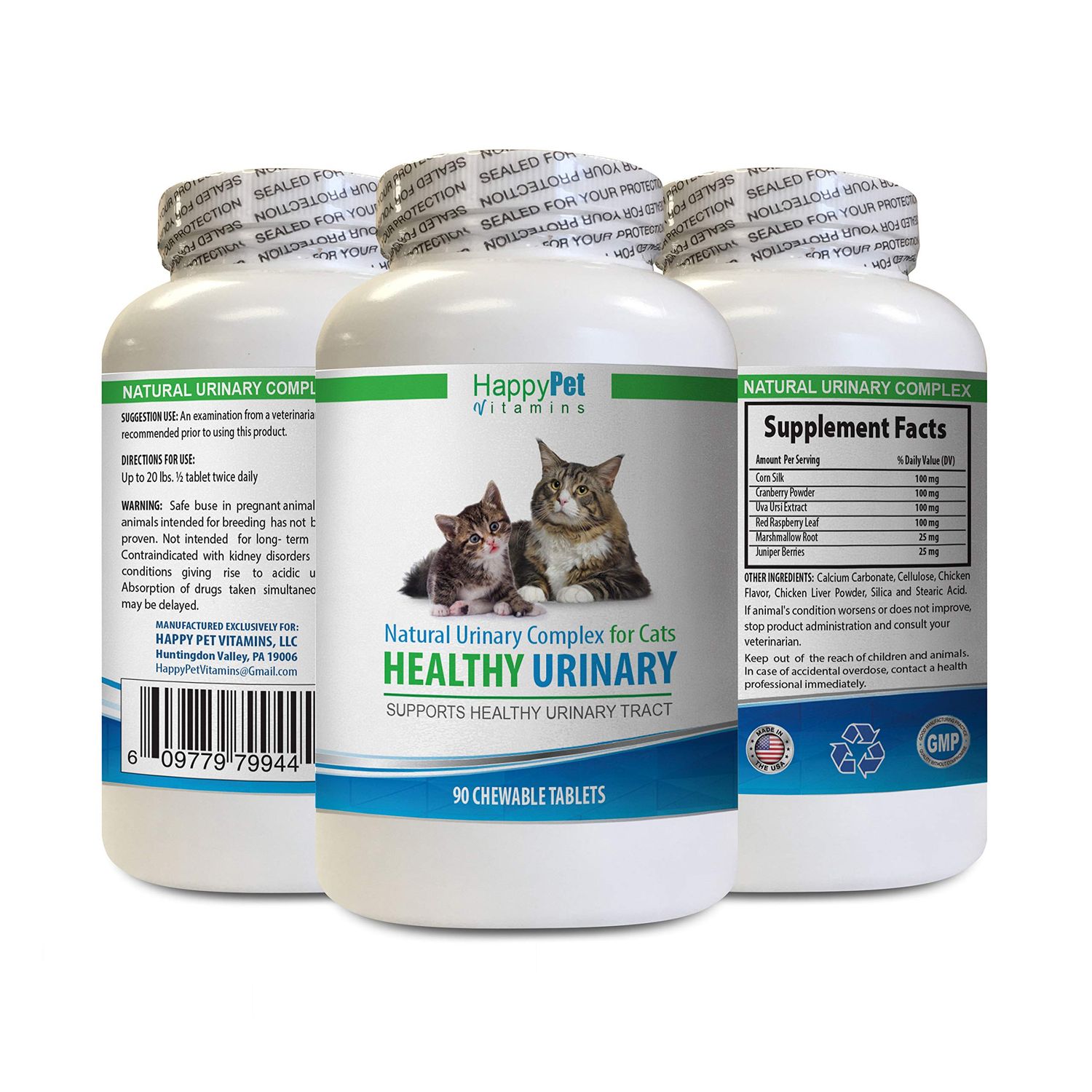 cat Urinary Food Dry - CAT Healthy Urinary Complex - UTI Solution - Natural Formula - cat Cranberry Powder - 1 Bottle (90 Tablets)