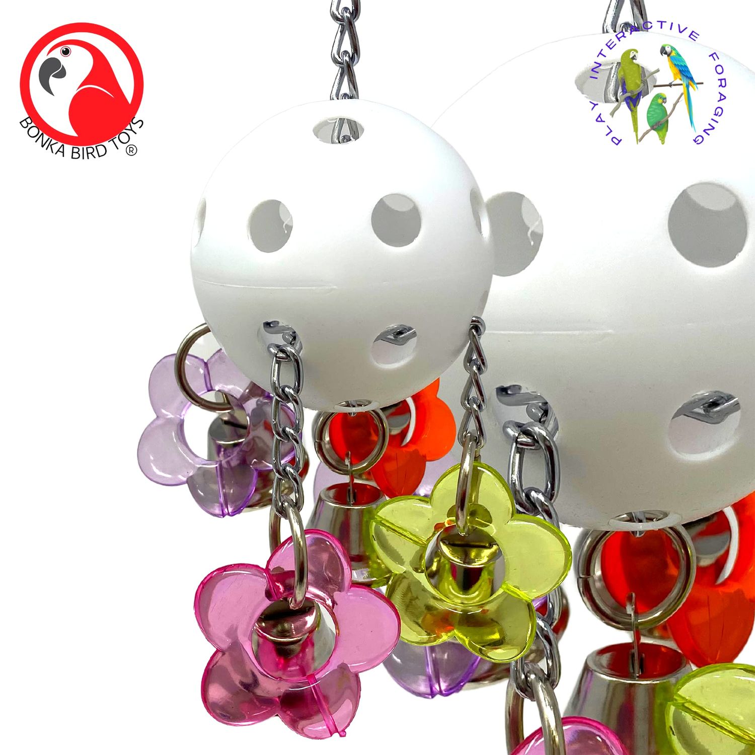 Bonka Bird Toys 1937 Bellpull Bird Toy Parrot Cage Toys Cages African Grey Conure Cockatiel.