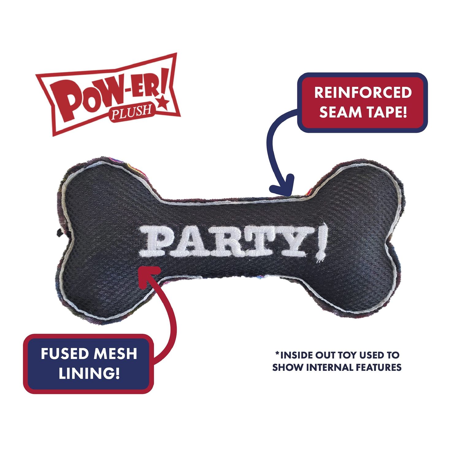 Huxley & Kent for Dogs | Skinny Pup (Small) | Power Plush Dog Toy with Squeaker | Funny Dog Toy | Cute Dog Toy | H&K Squeaky Dog Toy
