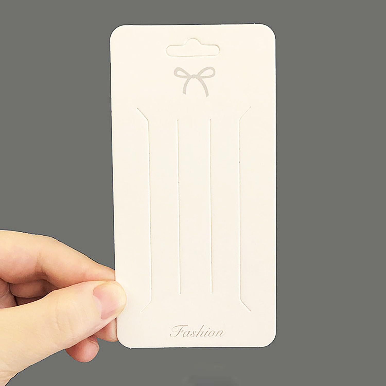 Doromy 100PCS Hair Clip Bow Display Cards Rectangular Clip Collecting Cardboard Kraft Paper Hair Bow Holder Cards for Hair Accessories Displaying Organizing Packaging 2.56 * 5.12Inch
