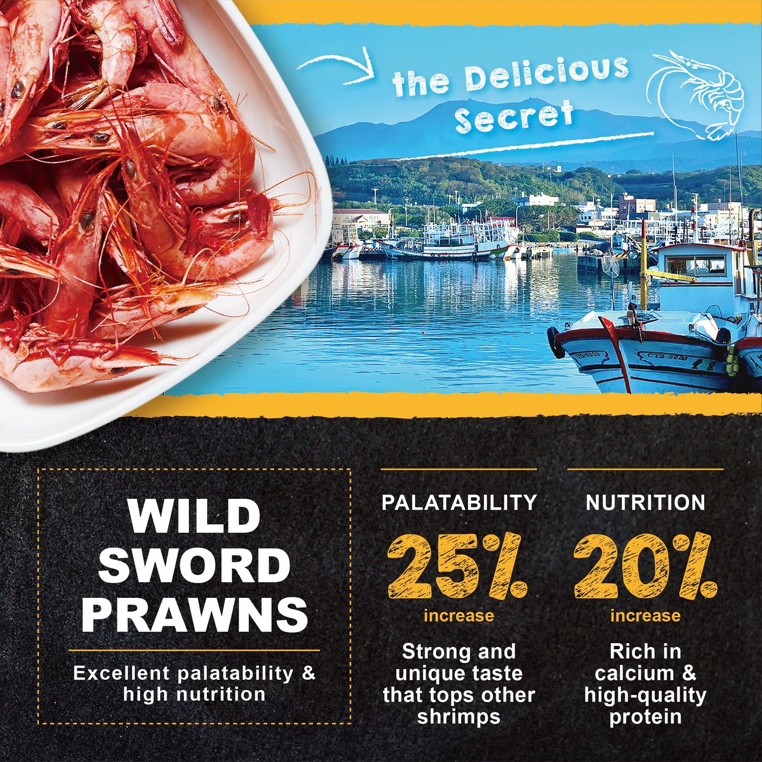 Ultra Fresh Betta Fish Food, Betta Pro Shrimp Patties, 50% Sword Prawns + Akiami Paste Shrimps, All Natural Protein, Rich in Calcium, for Betta's Healthy Development and Cleaner Water, 1.87 oz