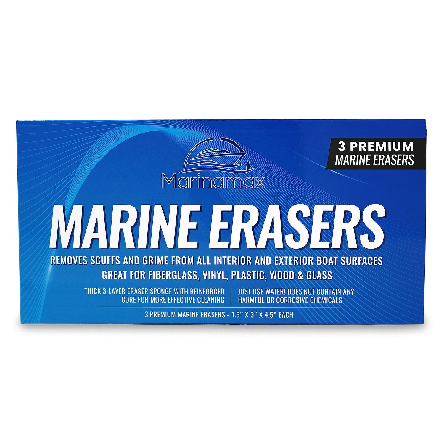 Boat Eraser Boat Cleaner 3-Pack | Marine Eraser for Scuffs, Dirt, Salt & Grime | Non-Toxic - Just Add Water