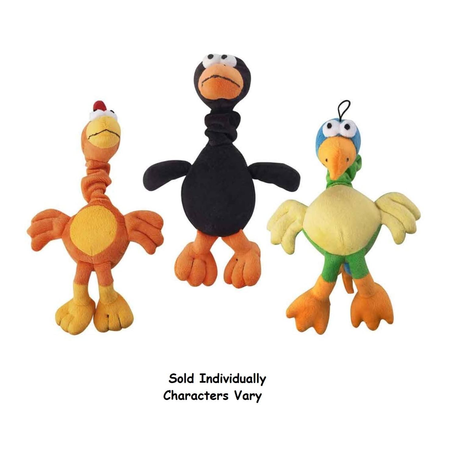MPP One Dog Toy 14 Inch Chirpies Singing Bird Plush Bungee Neck Tugs Sets Available (Black Crow)