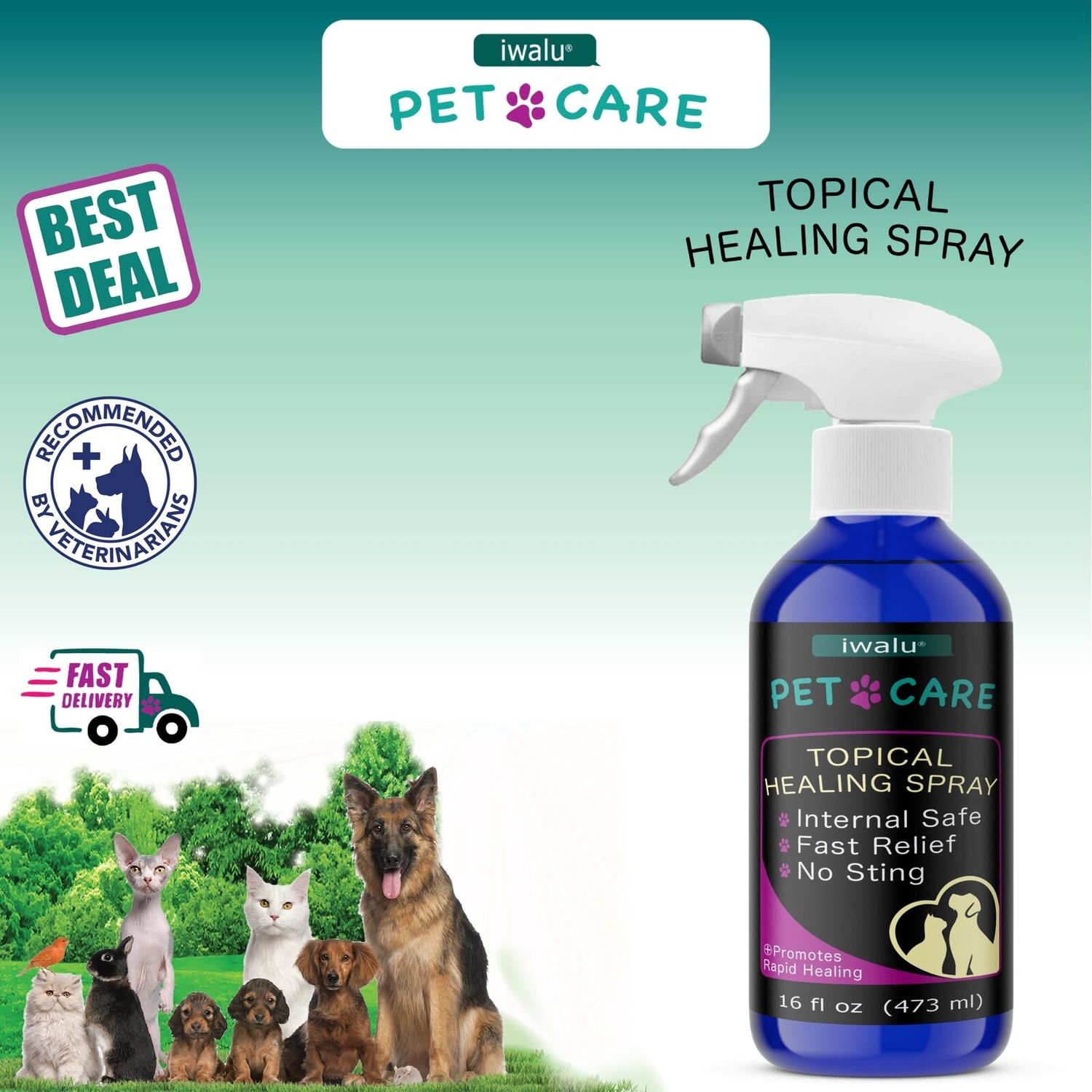 CAT FLEA TREATMENT ITCH RELIEF HEAL & SOOTHE Lick Safe, Pets Love It, SHIPS FREE