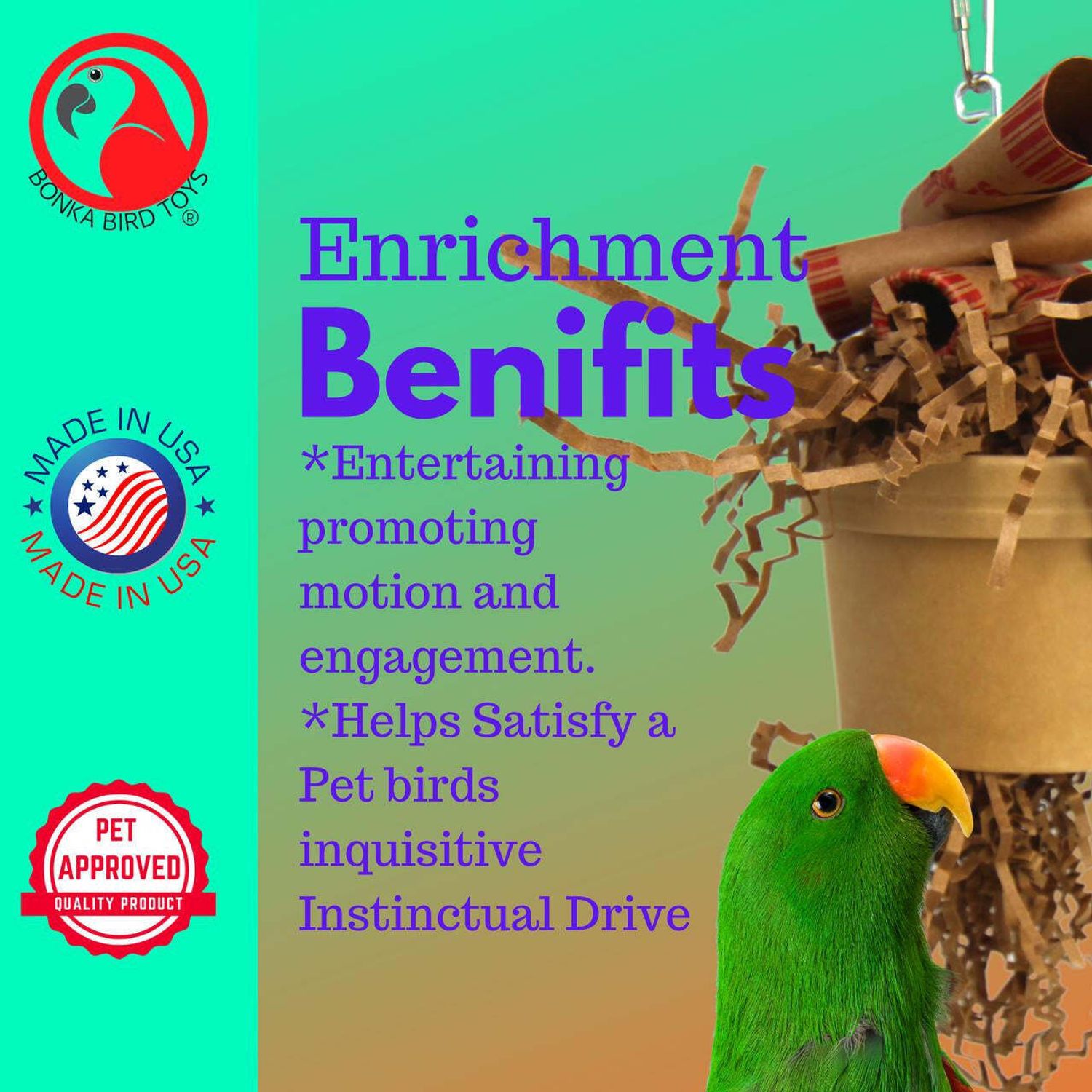 3868 Money Pot Small Medium Bird Toy Cage Cockatiel Parakeet Pet