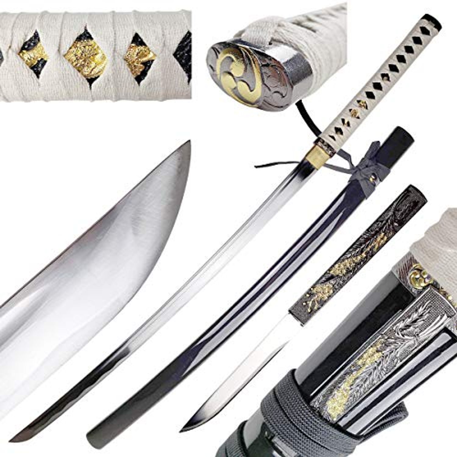 Musha Hand Forged Zetsurin 1045 Carbon Steel Katana, Samurai Sword. for Collection, Gift, Straw Mat Cutting Practice