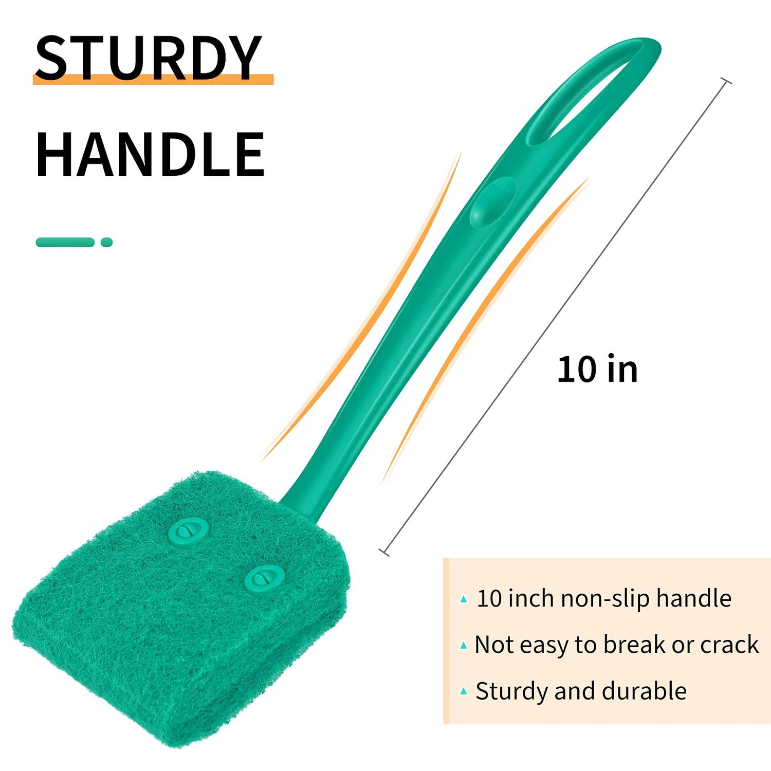 Pawfly Fish Tank Cleaning Tools Aquarium Algae Scraper Sponge Brush Cleaning Scrubber with 10 inch Non-Slip Handle for Glass Fish Tanks