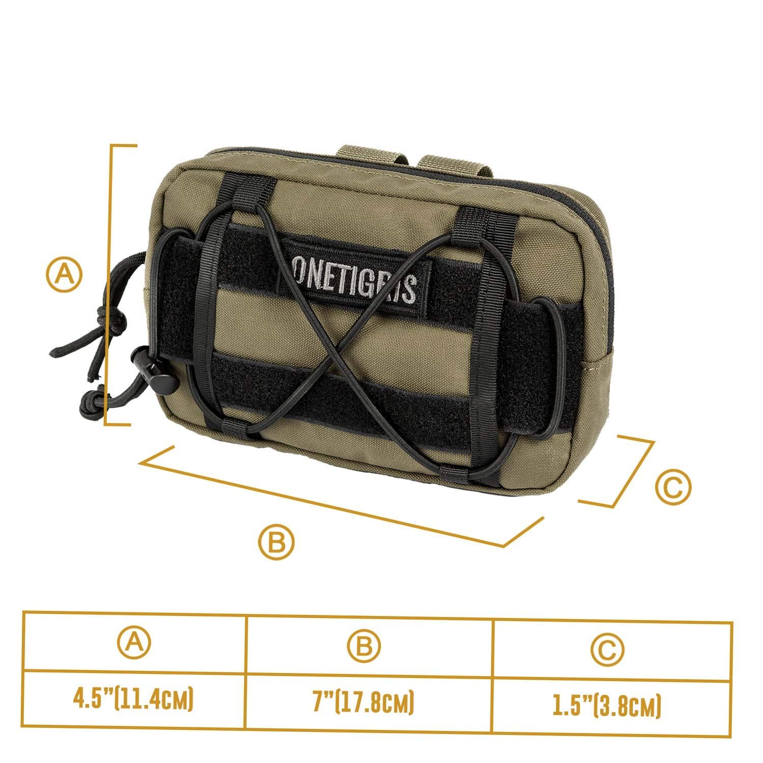 OneTigris Service Dog Vest Harness Saddle Bag Backpack Pouch, Emotional Support, Service Dog in Training,EDC Horizontal MOLLE Pouch for Tool Treat Med(2 Pack, Coyote Brown)