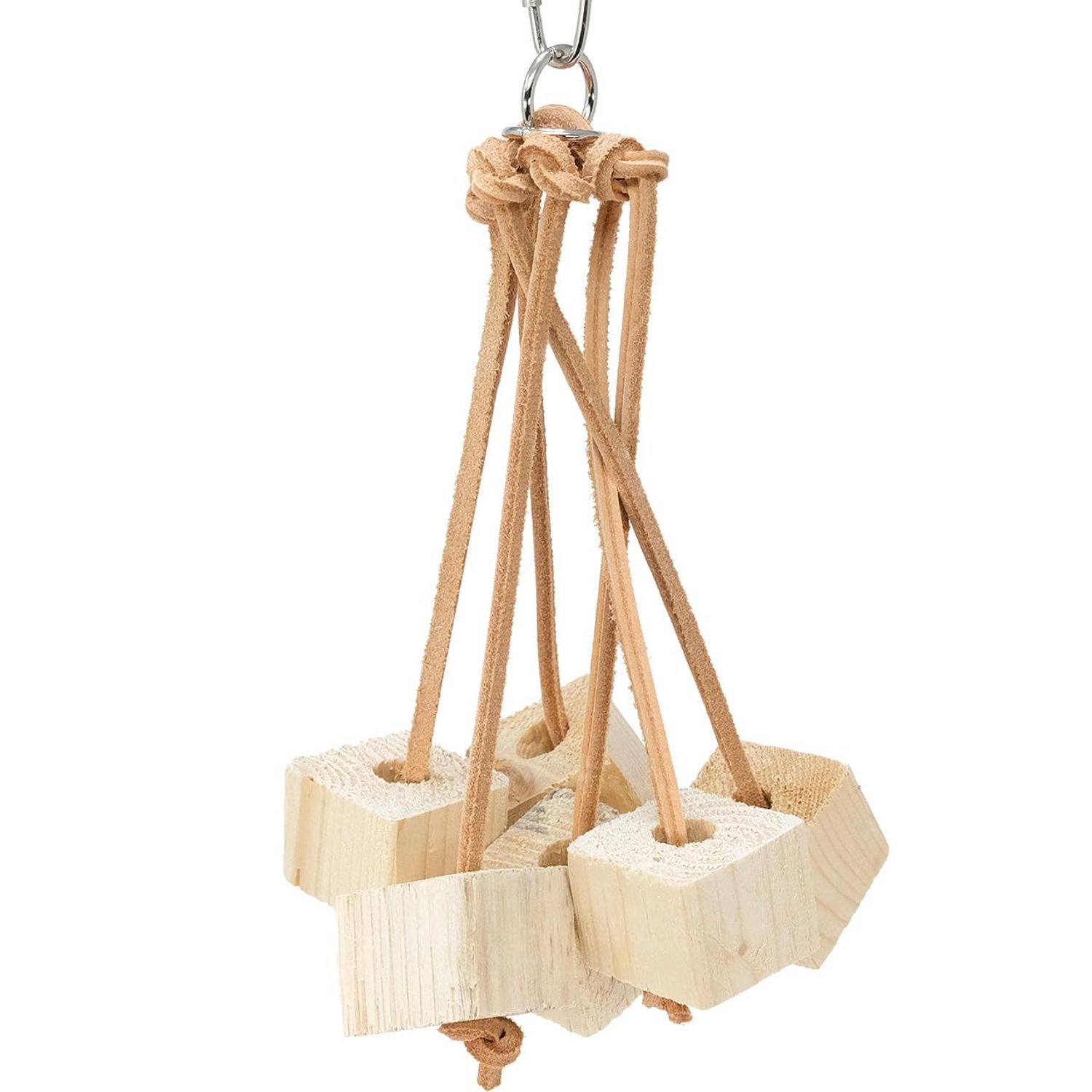 Bonka Bird Toys 1965 Natural Leather Block Spider Medium Parrot Cage, Conure, Pionus, African Grey, and Similar