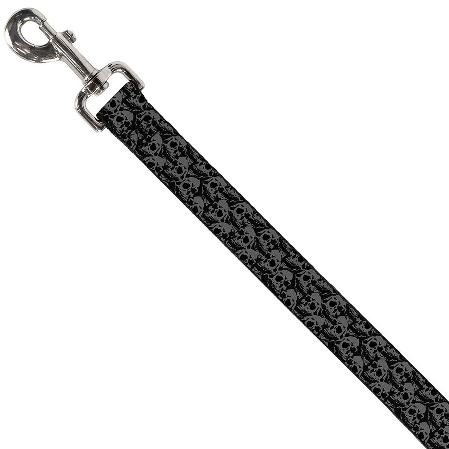 Buckle-Down Pet Leash - Skull Yard Black/Gray - 6 Feet Long - 1" Wide