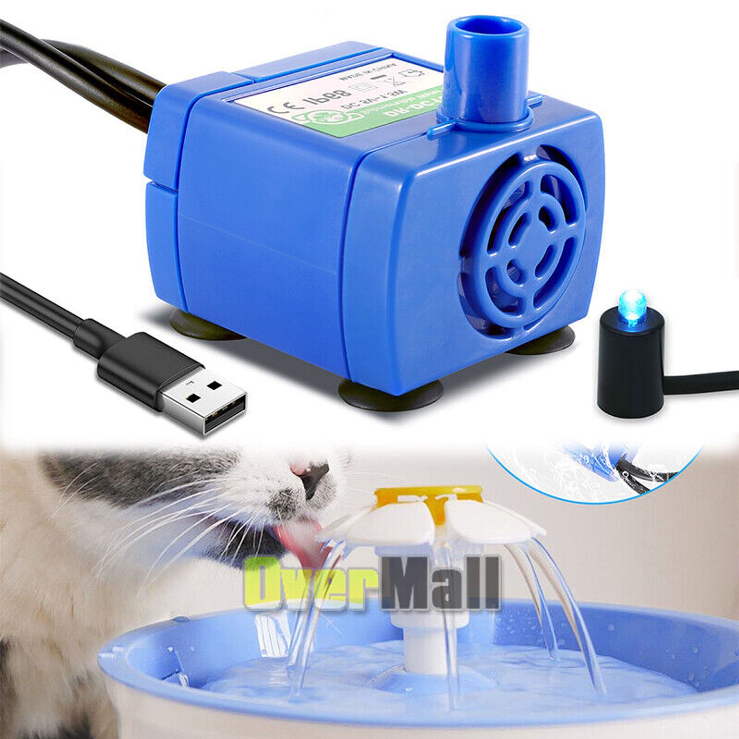 Pet Fountain Pump Replacement Cat Water Fountain Pump for Flower Fountain Automa